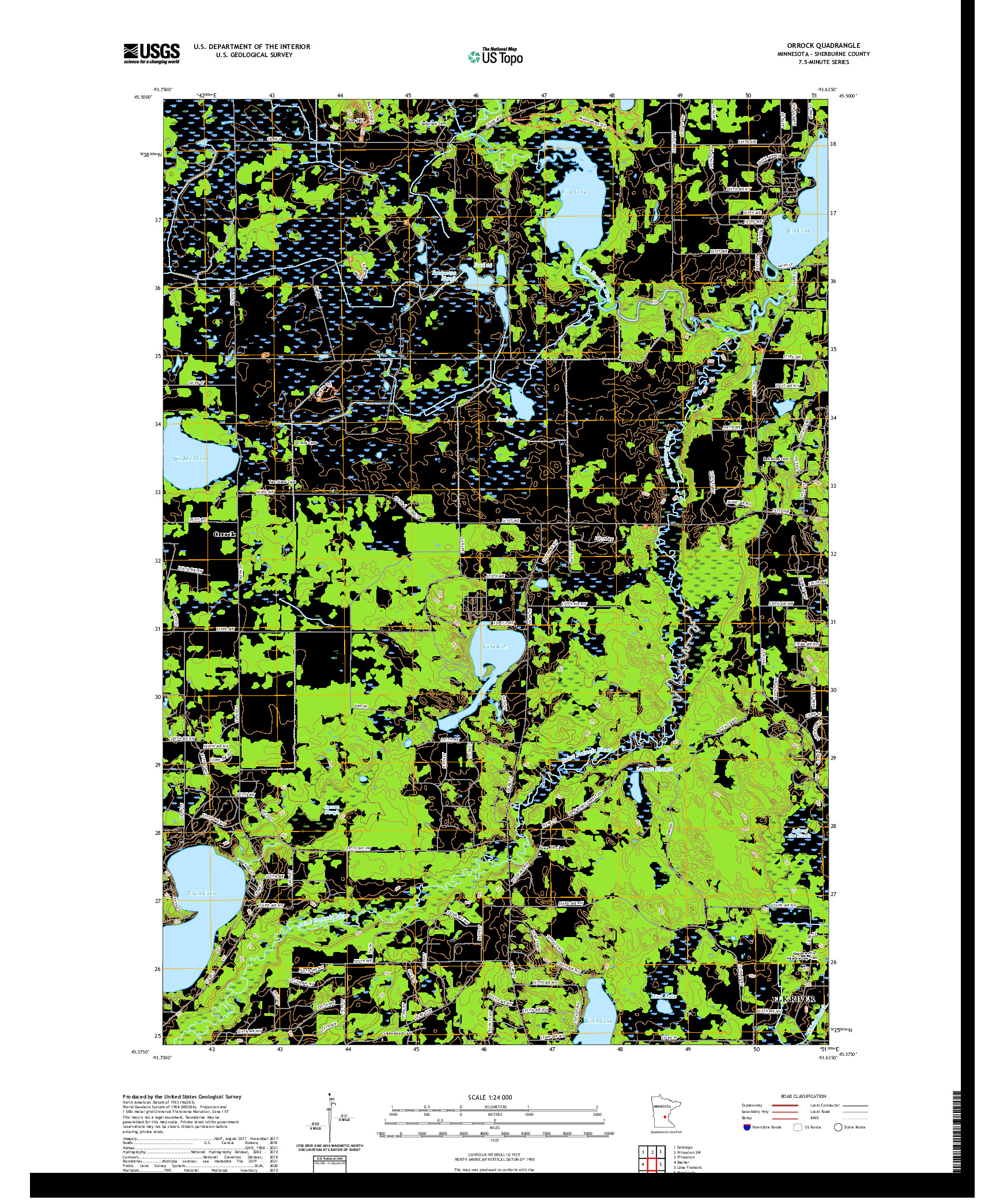 US TOPO 7.5-MINUTE MAP FOR ORROCK, MN