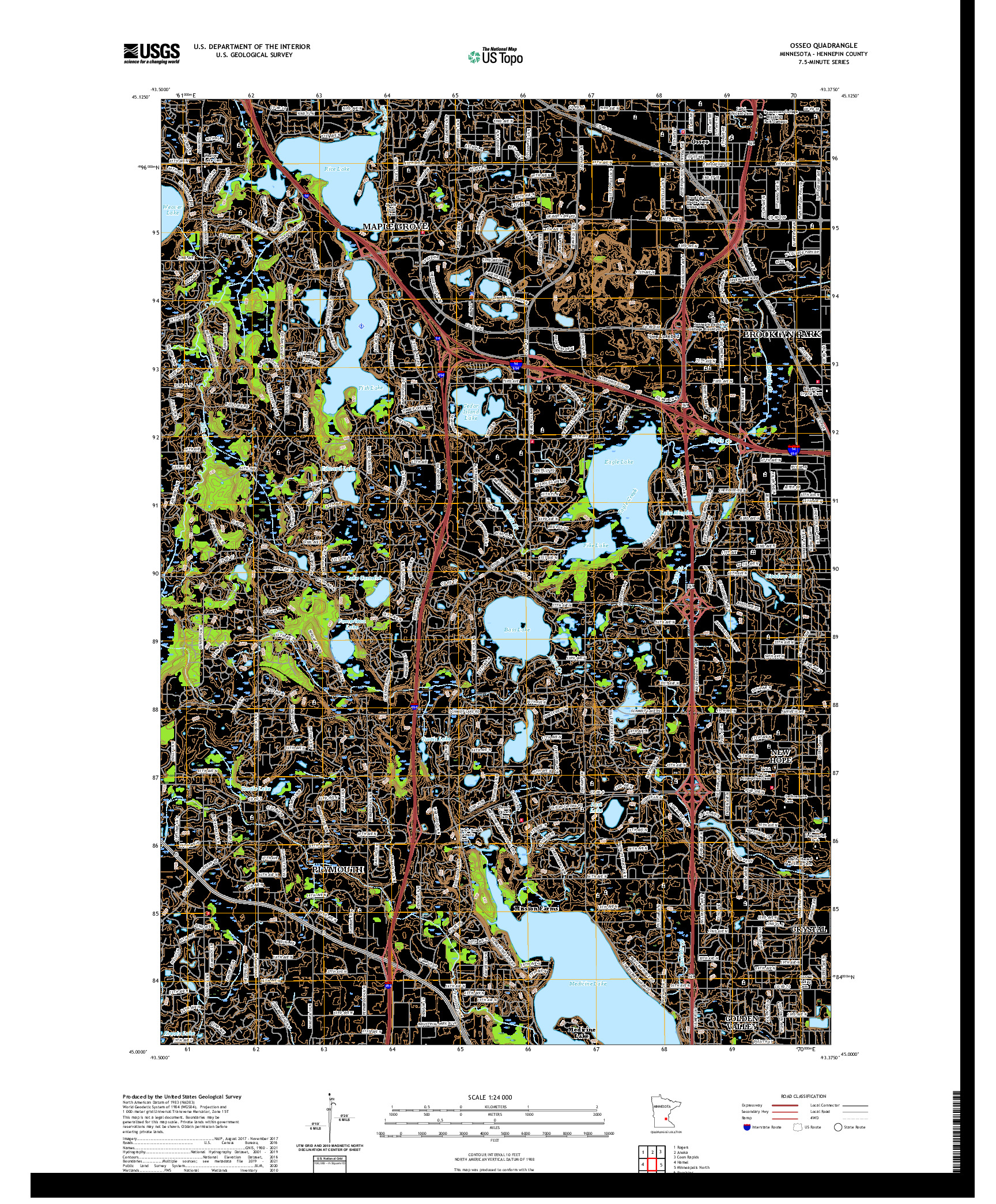 US TOPO 7.5-MINUTE MAP FOR OSSEO, MN