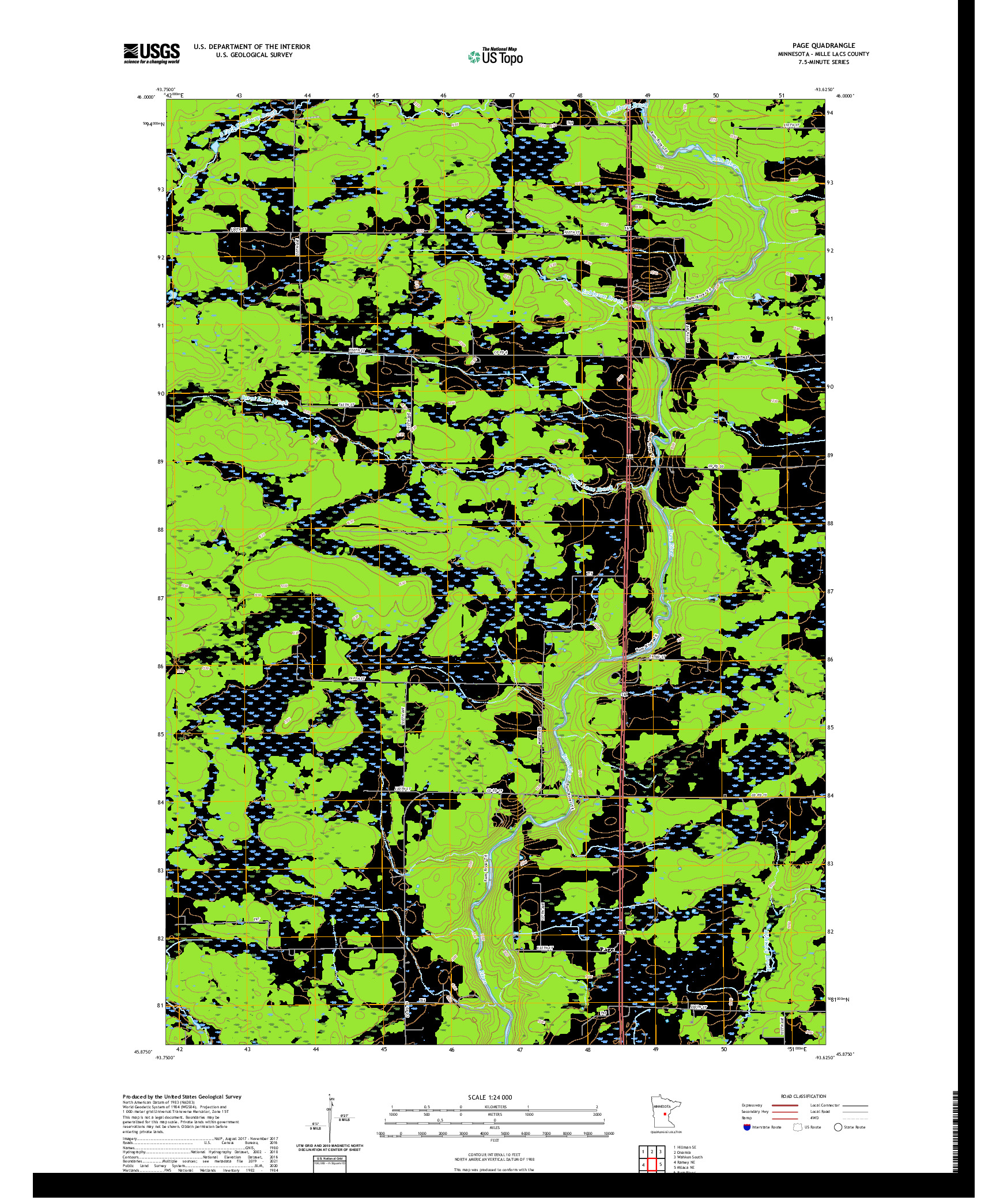 US TOPO 7.5-MINUTE MAP FOR PAGE, MN