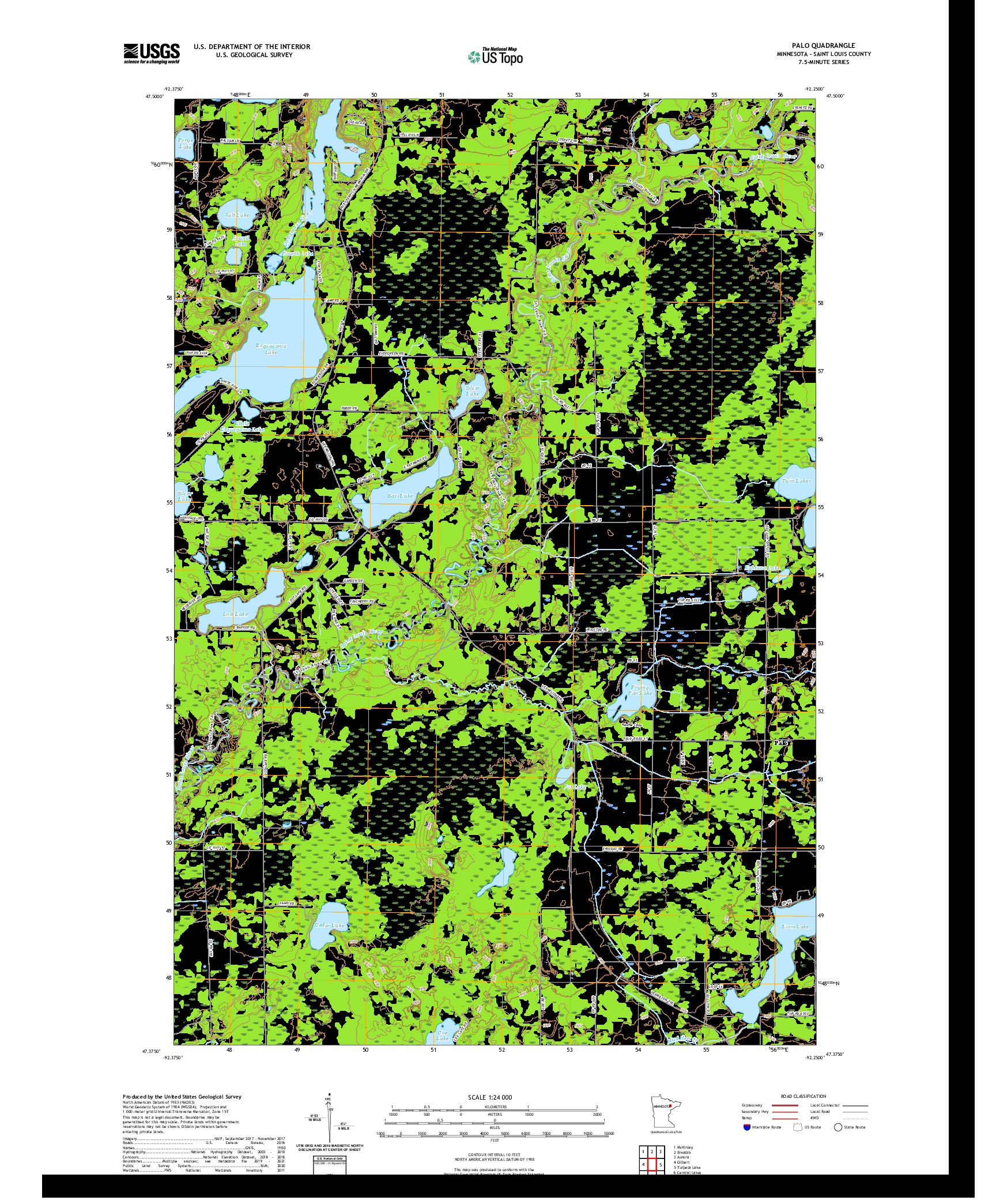 US TOPO 7.5-MINUTE MAP FOR PALO, MN