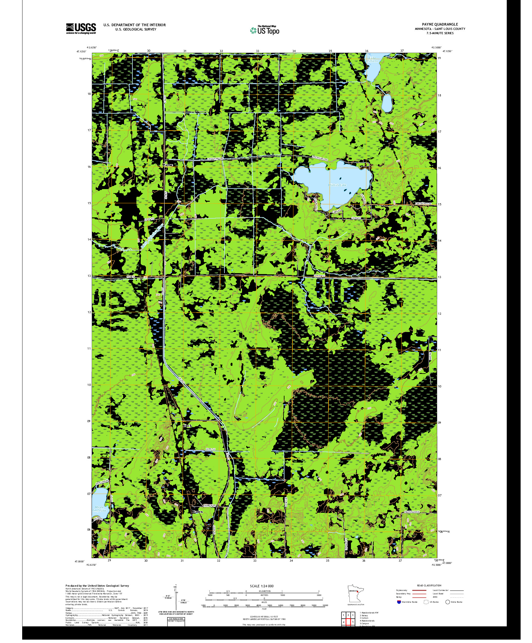 US TOPO 7.5-MINUTE MAP FOR PAYNE, MN