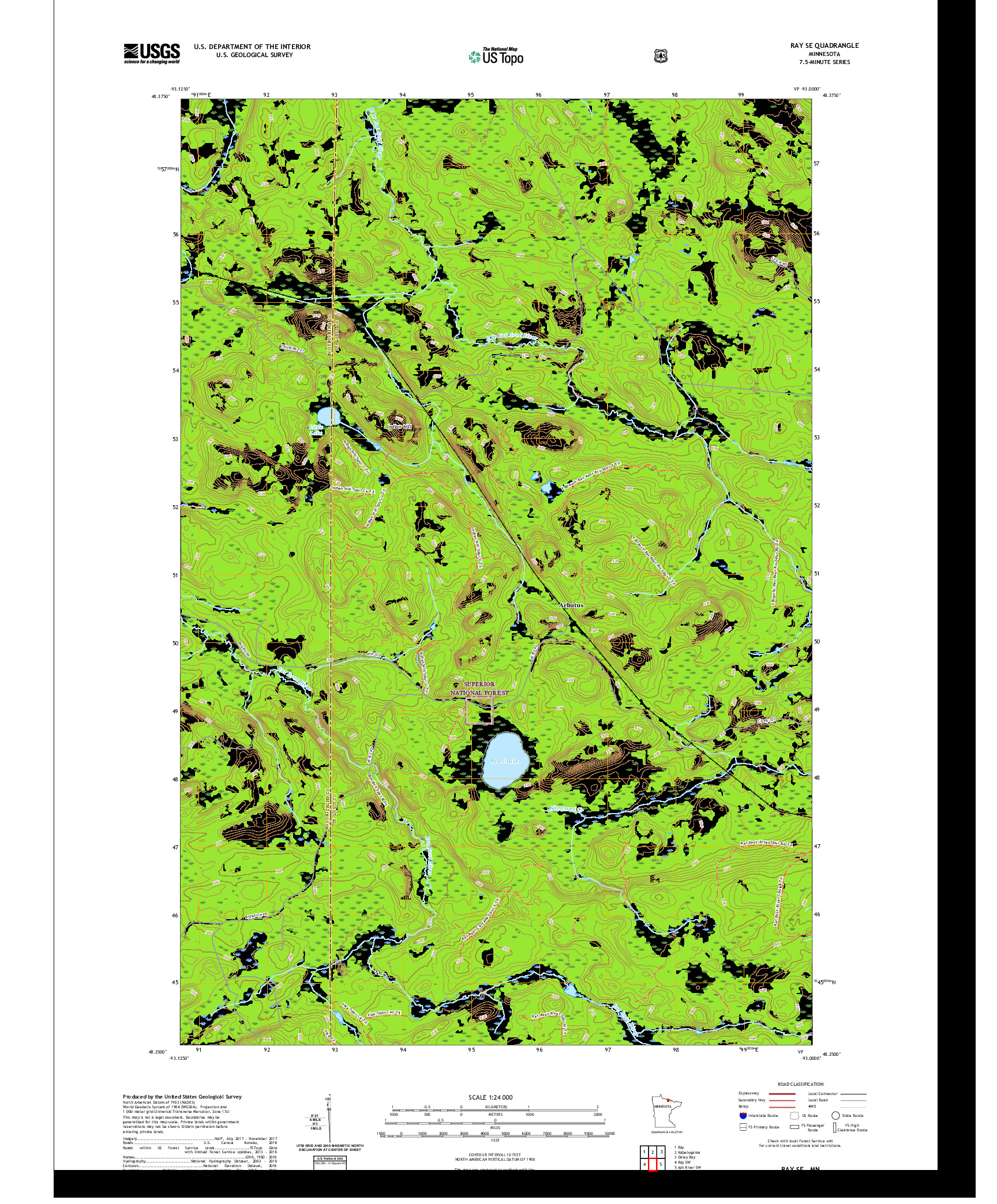 US TOPO 7.5-MINUTE MAP FOR RAY SE, MN