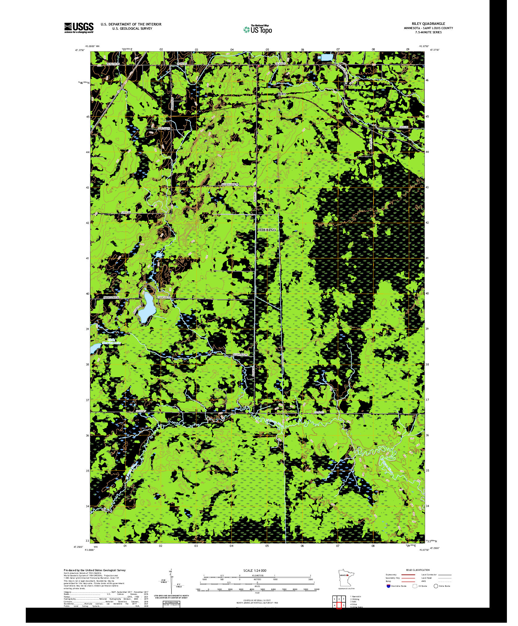 US TOPO 7.5-MINUTE MAP FOR RILEY, MN