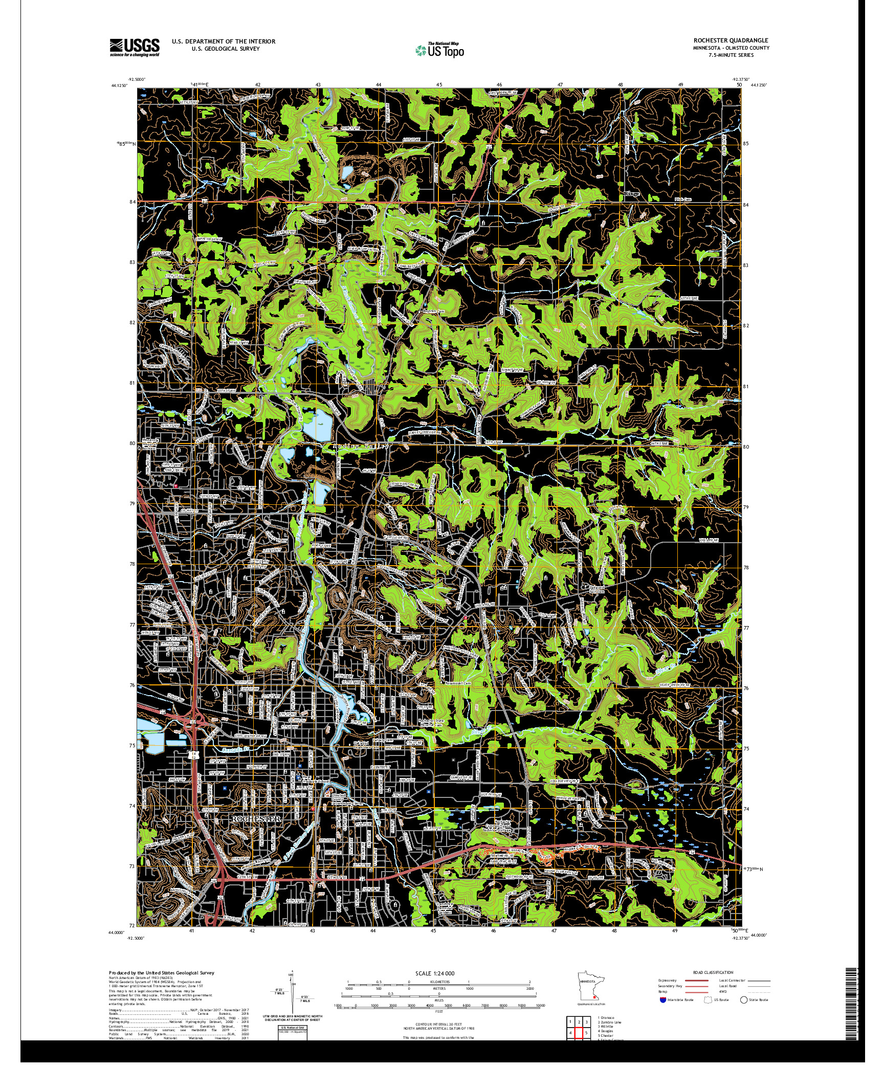 US TOPO 7.5-MINUTE MAP FOR ROCHESTER, MN