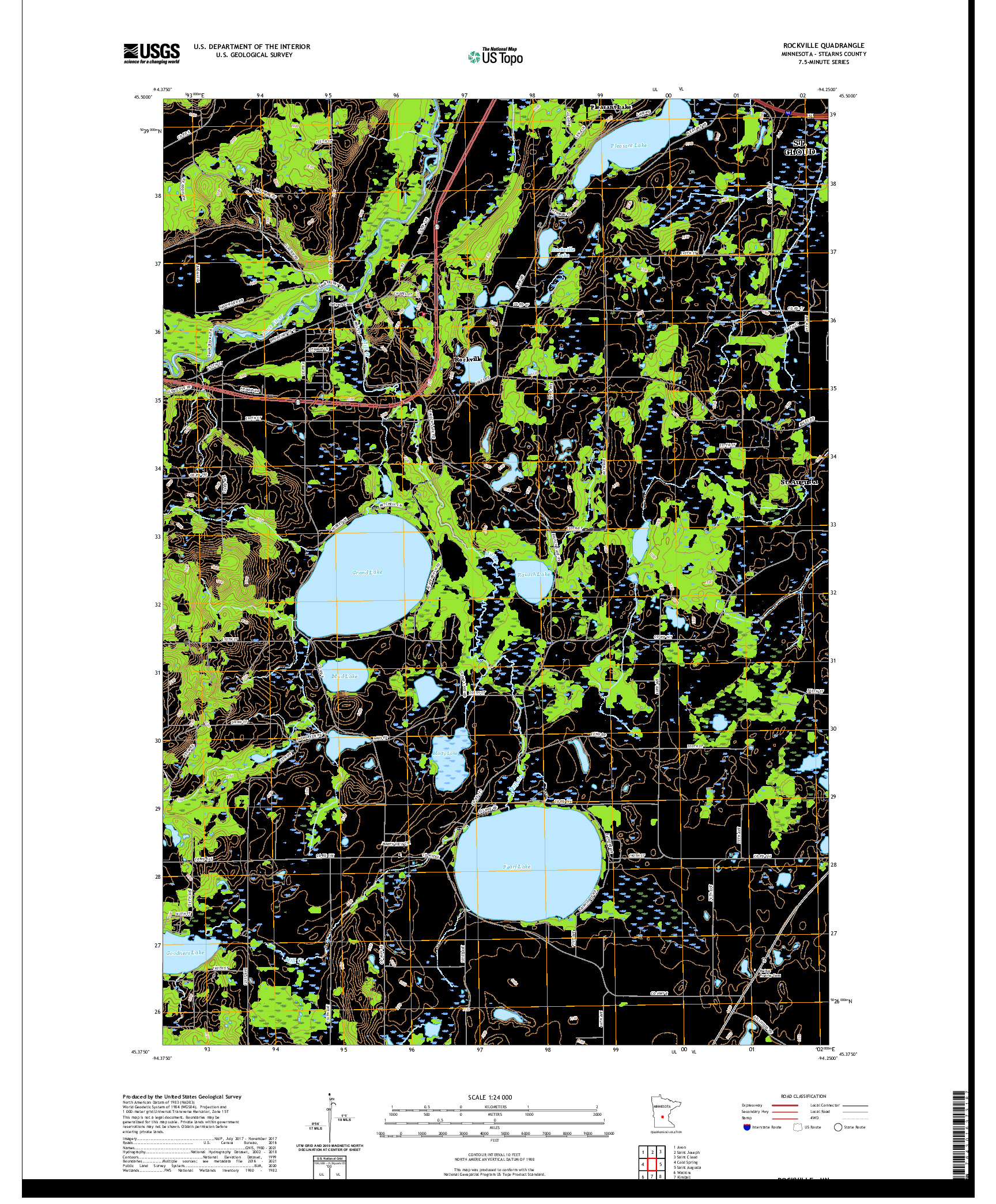 US TOPO 7.5-MINUTE MAP FOR ROCKVILLE, MN