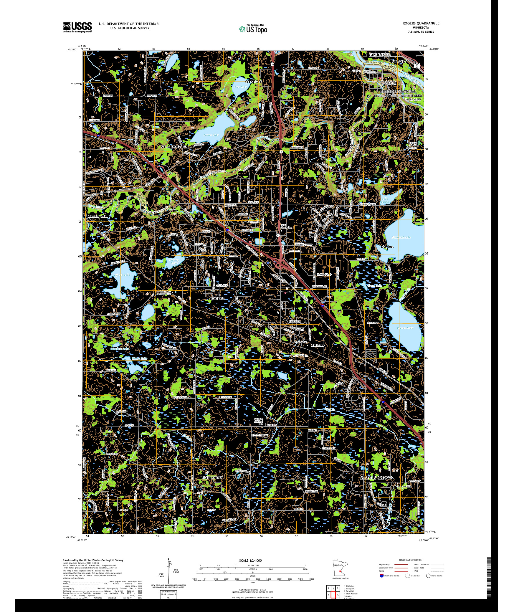 US TOPO 7.5-MINUTE MAP FOR ROGERS, MN