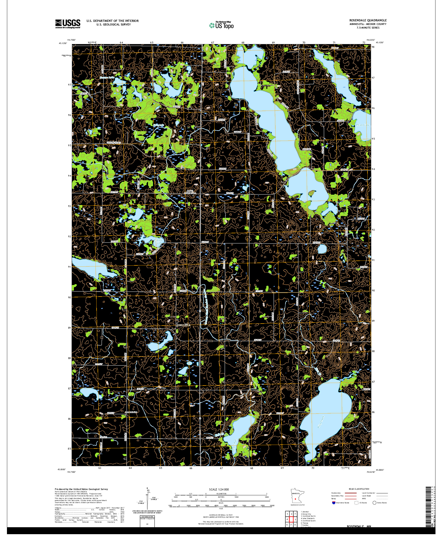 US TOPO 7.5-MINUTE MAP FOR ROSENDALE, MN