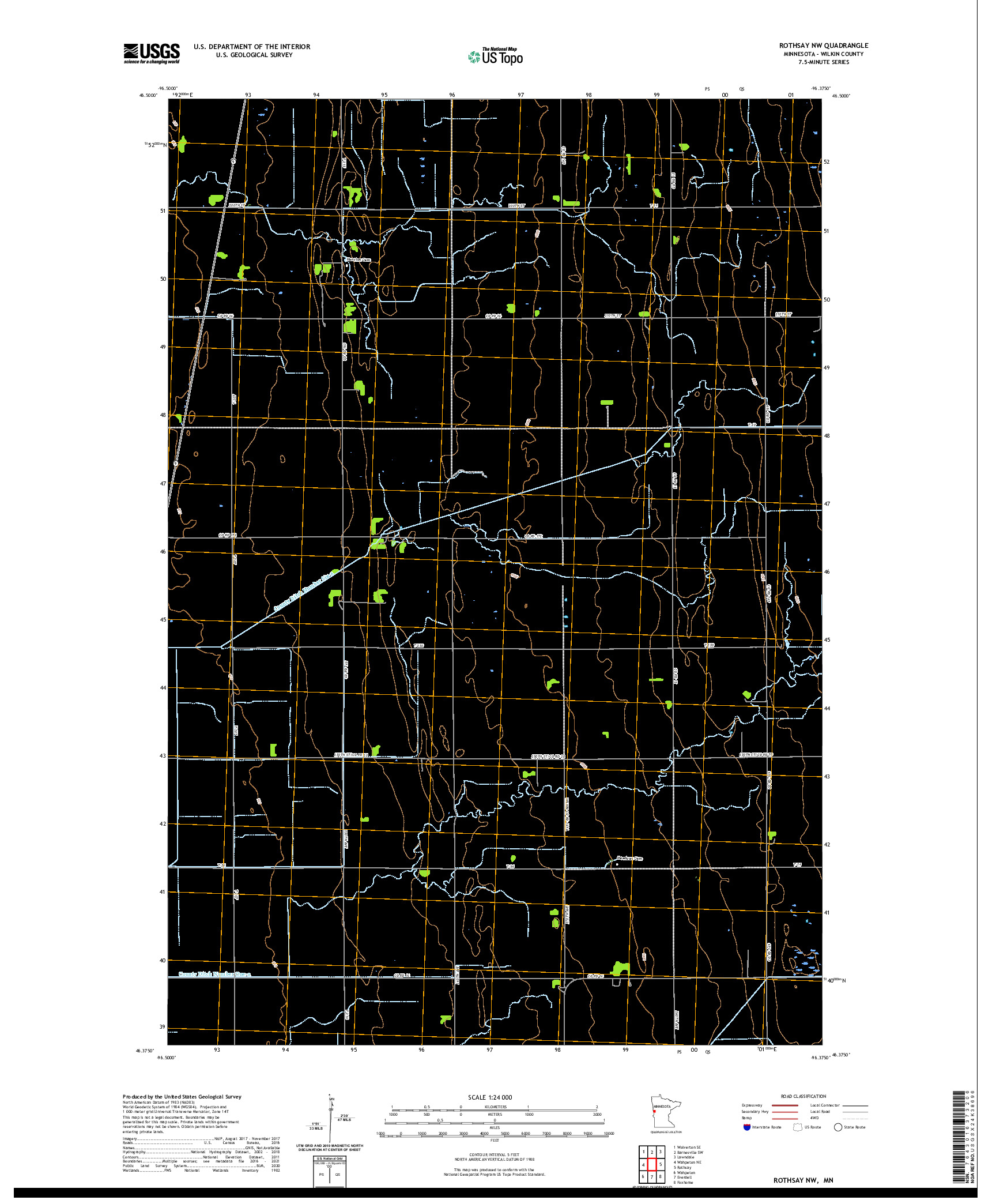 US TOPO 7.5-MINUTE MAP FOR ROTHSAY NW, MN