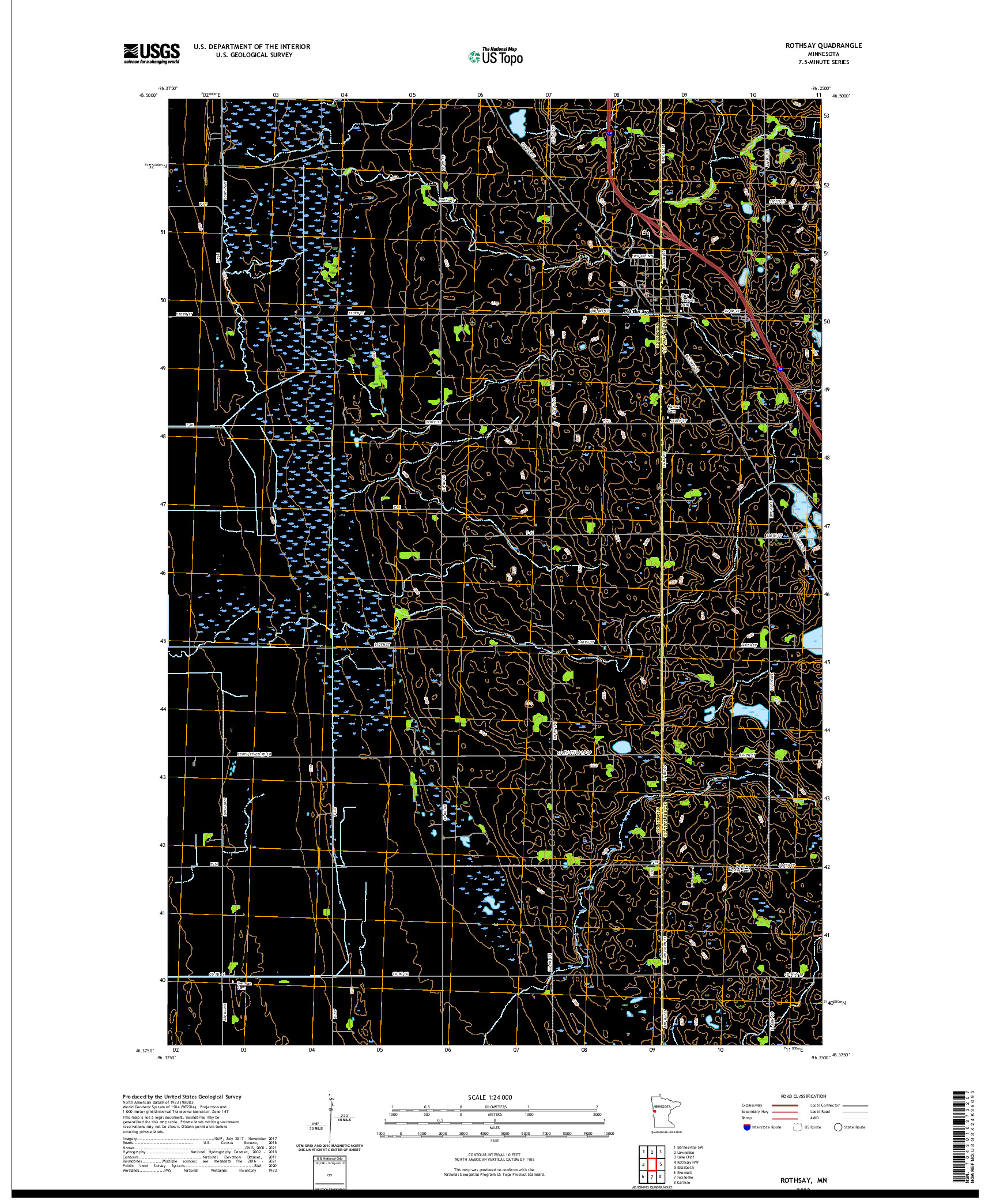 US TOPO 7.5-MINUTE MAP FOR ROTHSAY, MN