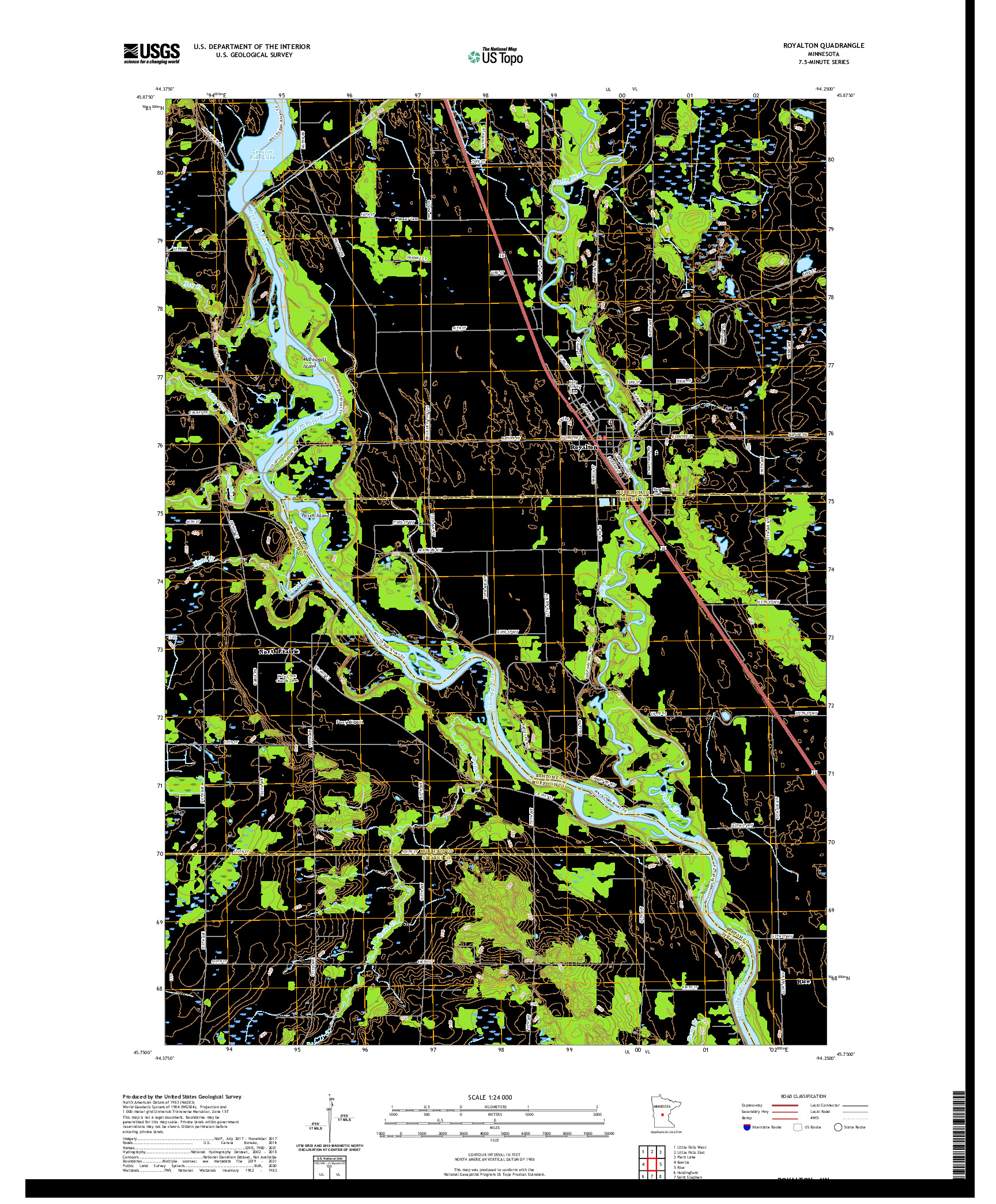 US TOPO 7.5-MINUTE MAP FOR ROYALTON, MN