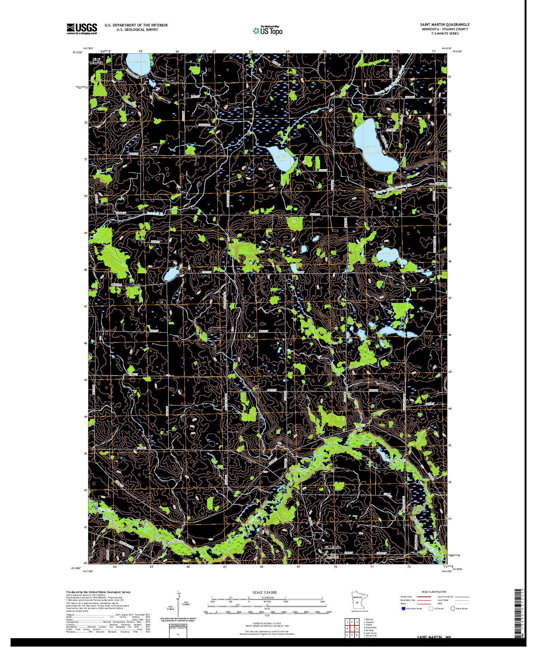 US TOPO 7.5-MINUTE MAP FOR SAINT MARTIN, MN