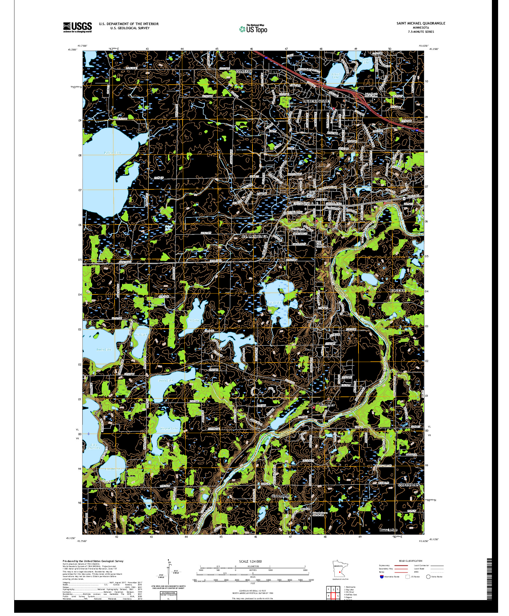 US TOPO 7.5-MINUTE MAP FOR SAINT MICHAEL, MN