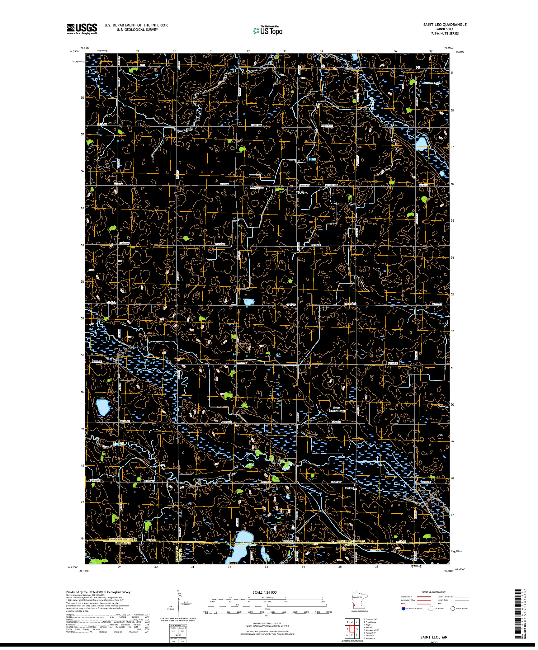 US TOPO 7.5-MINUTE MAP FOR SAINT LEO, MN