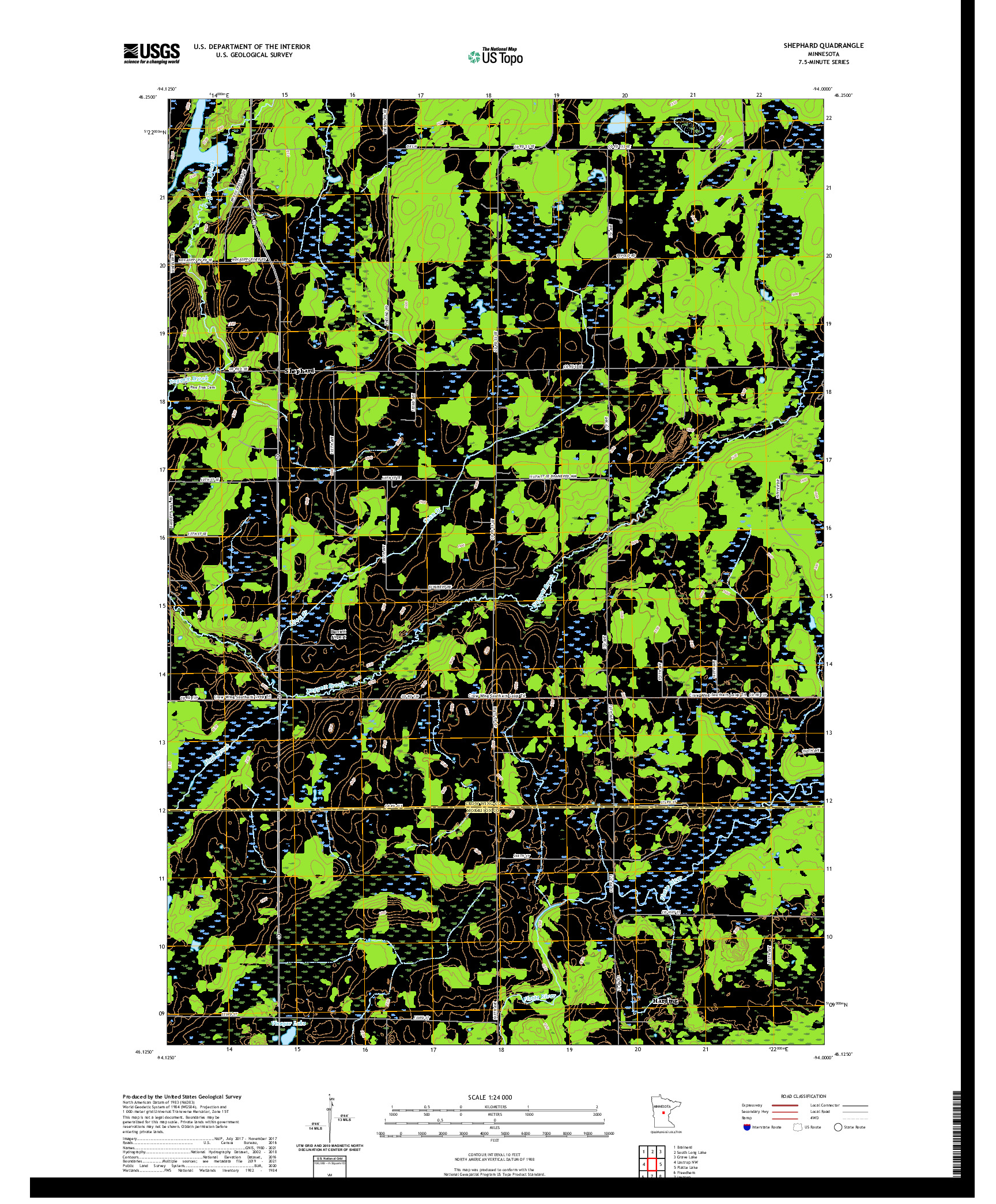 US TOPO 7.5-MINUTE MAP FOR SHEPHARD, MN