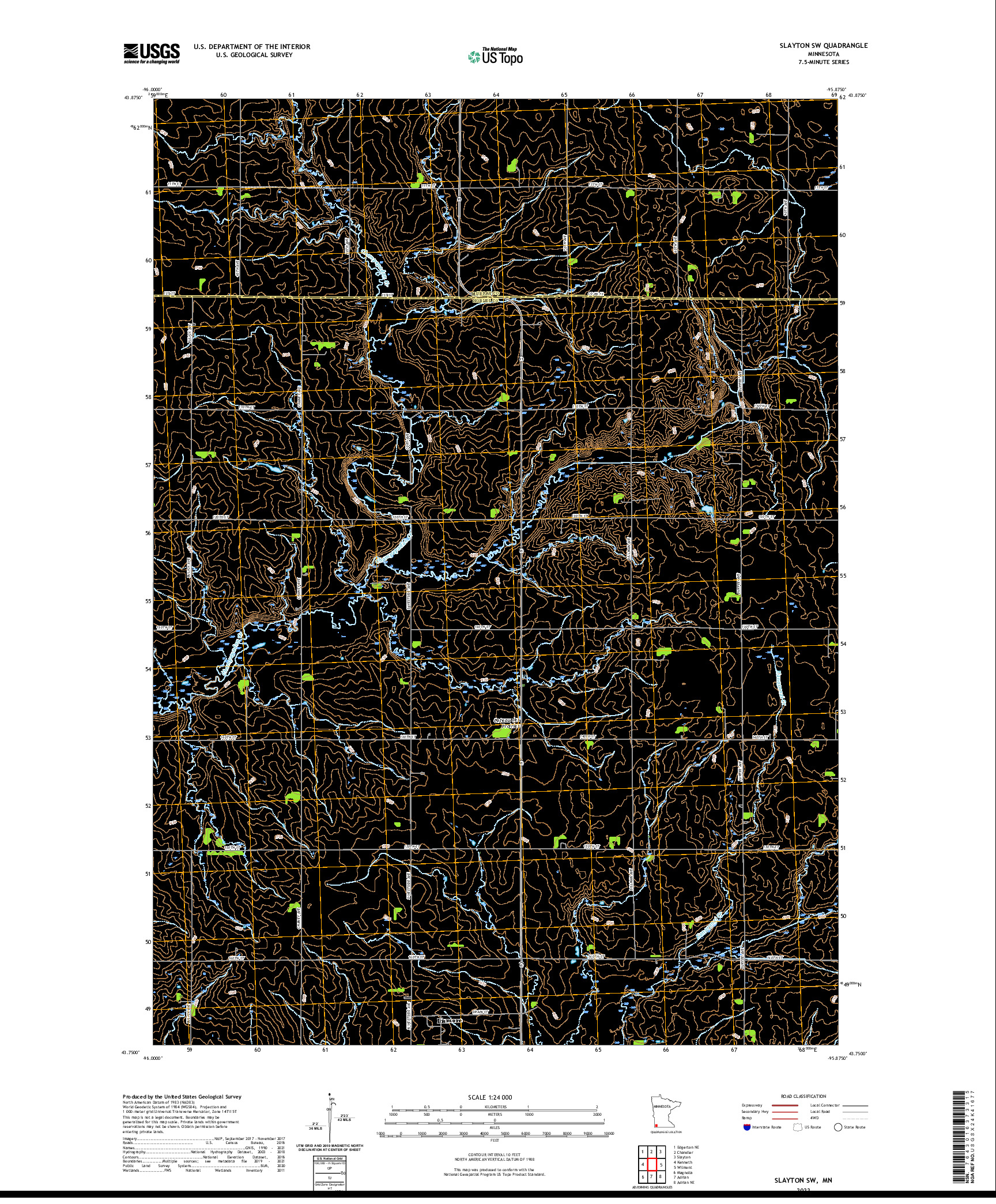 US TOPO 7.5-MINUTE MAP FOR SLAYTON SW, MN