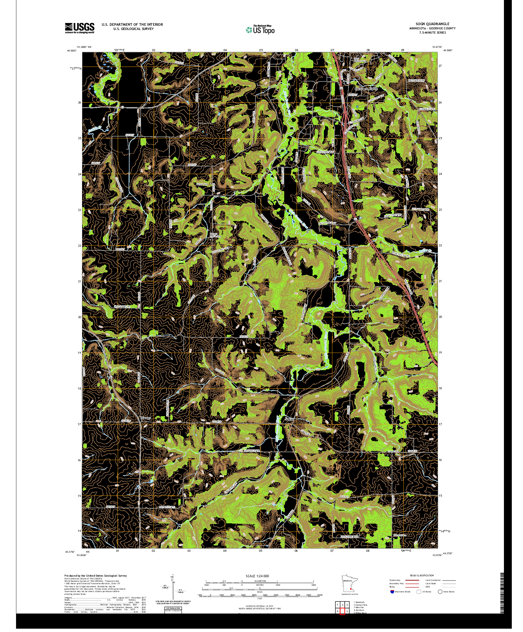 US TOPO 7.5-MINUTE MAP FOR SOGN, MN