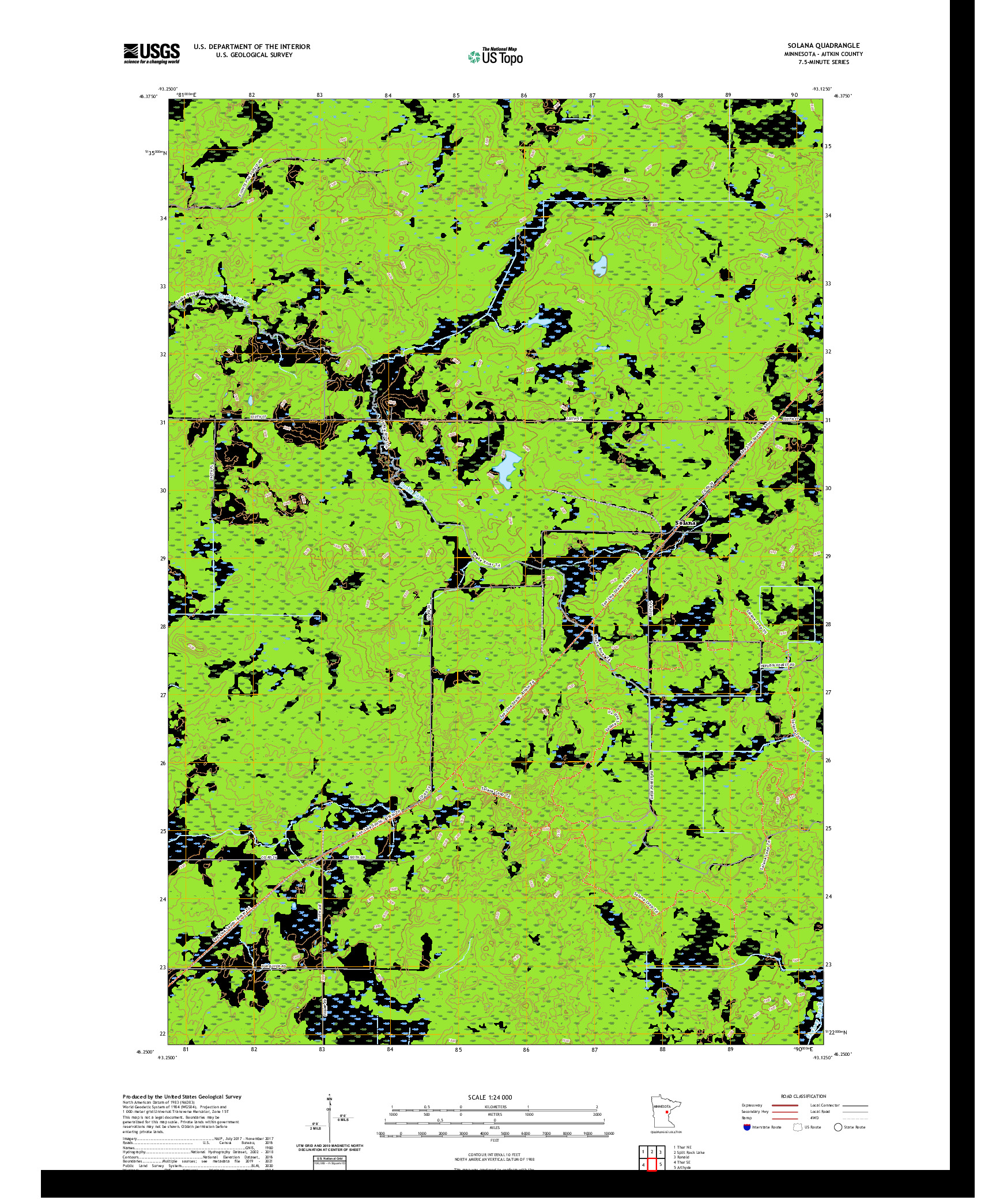 US TOPO 7.5-MINUTE MAP FOR SOLANA, MN