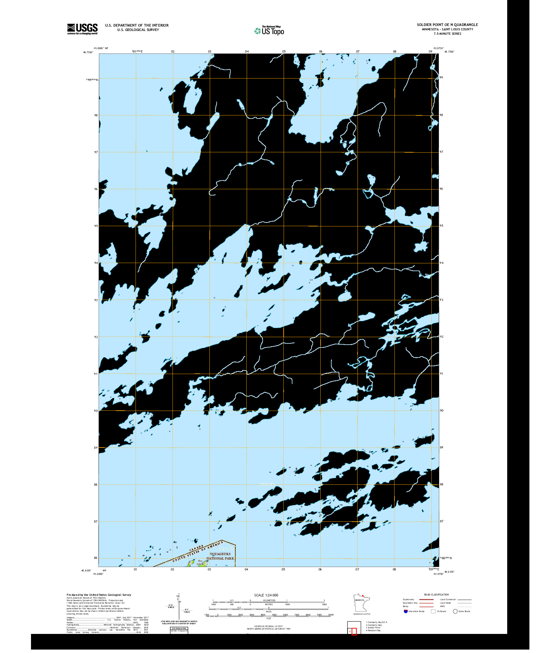 US TOPO 7.5-MINUTE MAP FOR SOLDIER POINT OE N, MN,ON