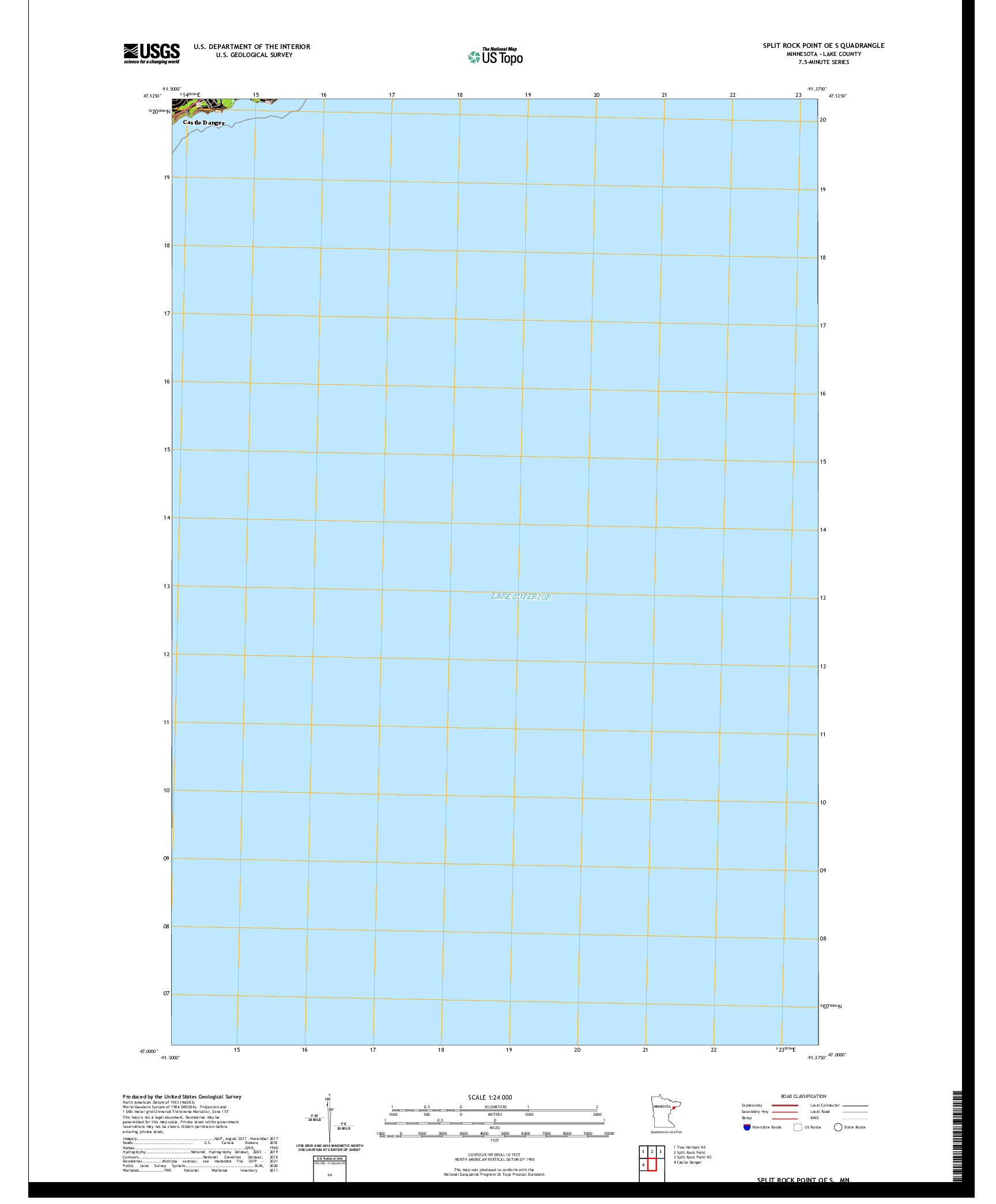 US TOPO 7.5-MINUTE MAP FOR SPLIT ROCK POINT OE S, MN