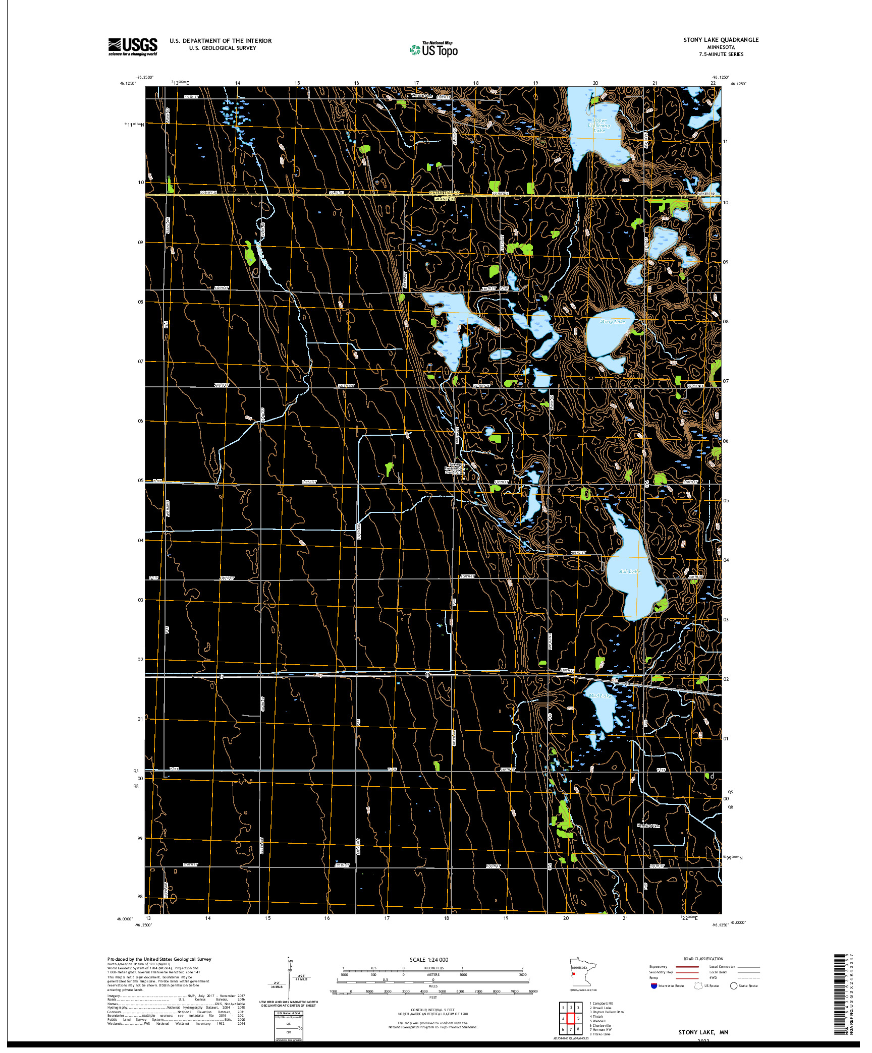 US TOPO 7.5-MINUTE MAP FOR STONY LAKE, MN