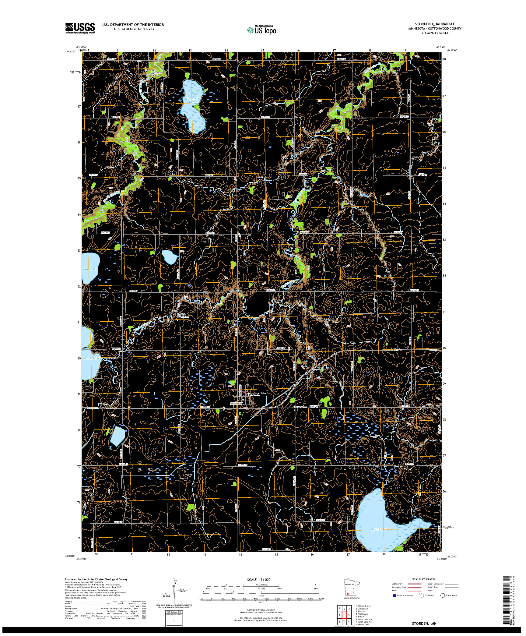 US TOPO 7.5-MINUTE MAP FOR STORDEN, MN