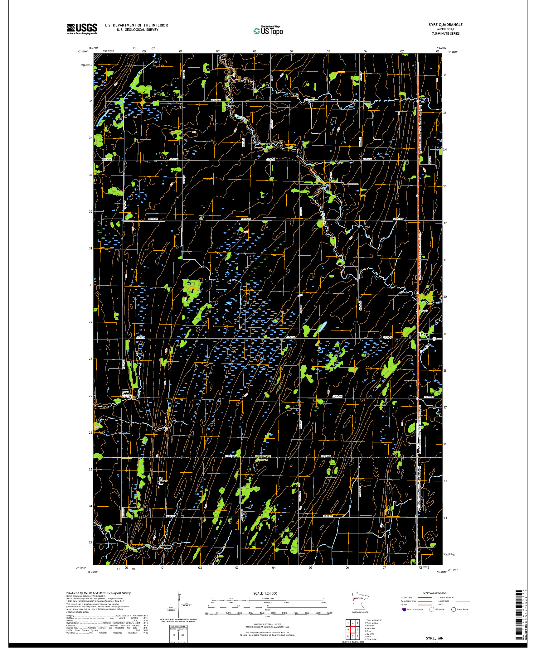 US TOPO 7.5-MINUTE MAP FOR SYRE, MN