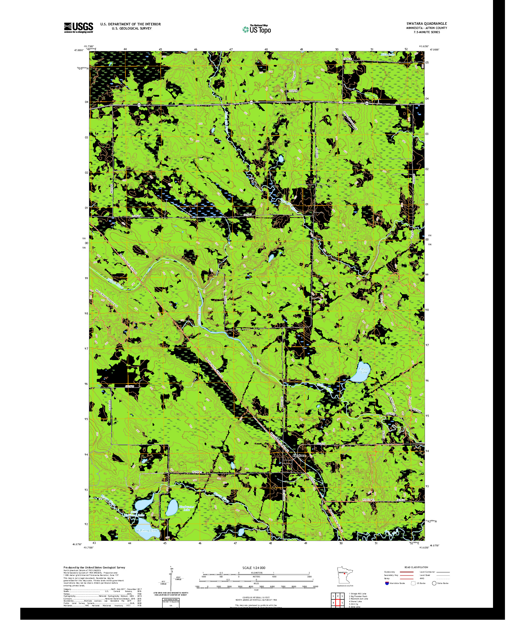 US TOPO 7.5-MINUTE MAP FOR SWATARA, MN