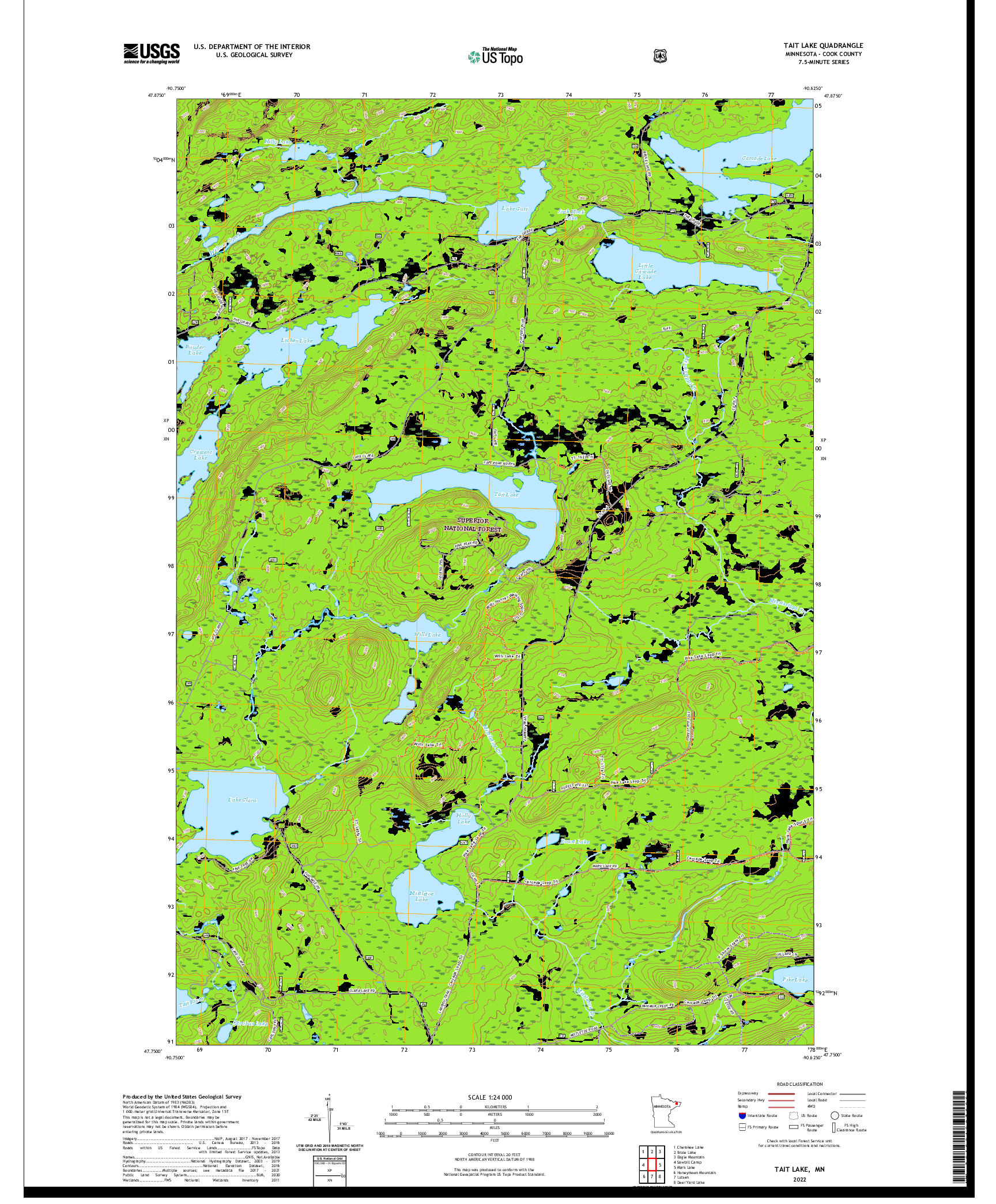 US TOPO 7.5-MINUTE MAP FOR TAIT LAKE, MN