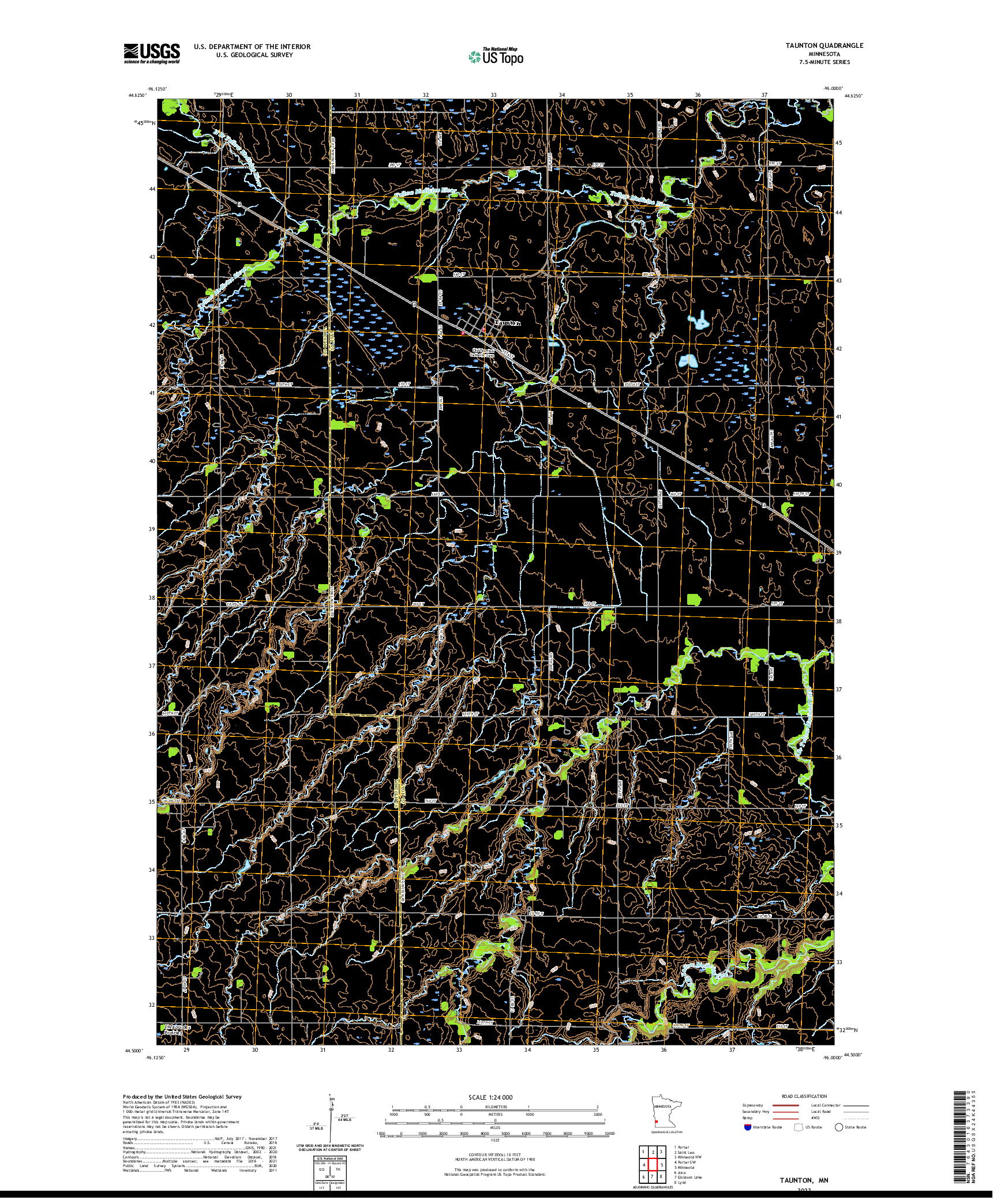 US TOPO 7.5-MINUTE MAP FOR TAUNTON, MN