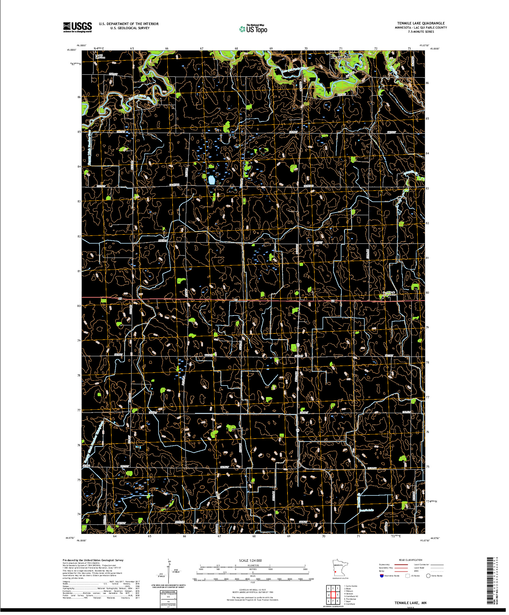 US TOPO 7.5-MINUTE MAP FOR TENMILE LAKE, MN