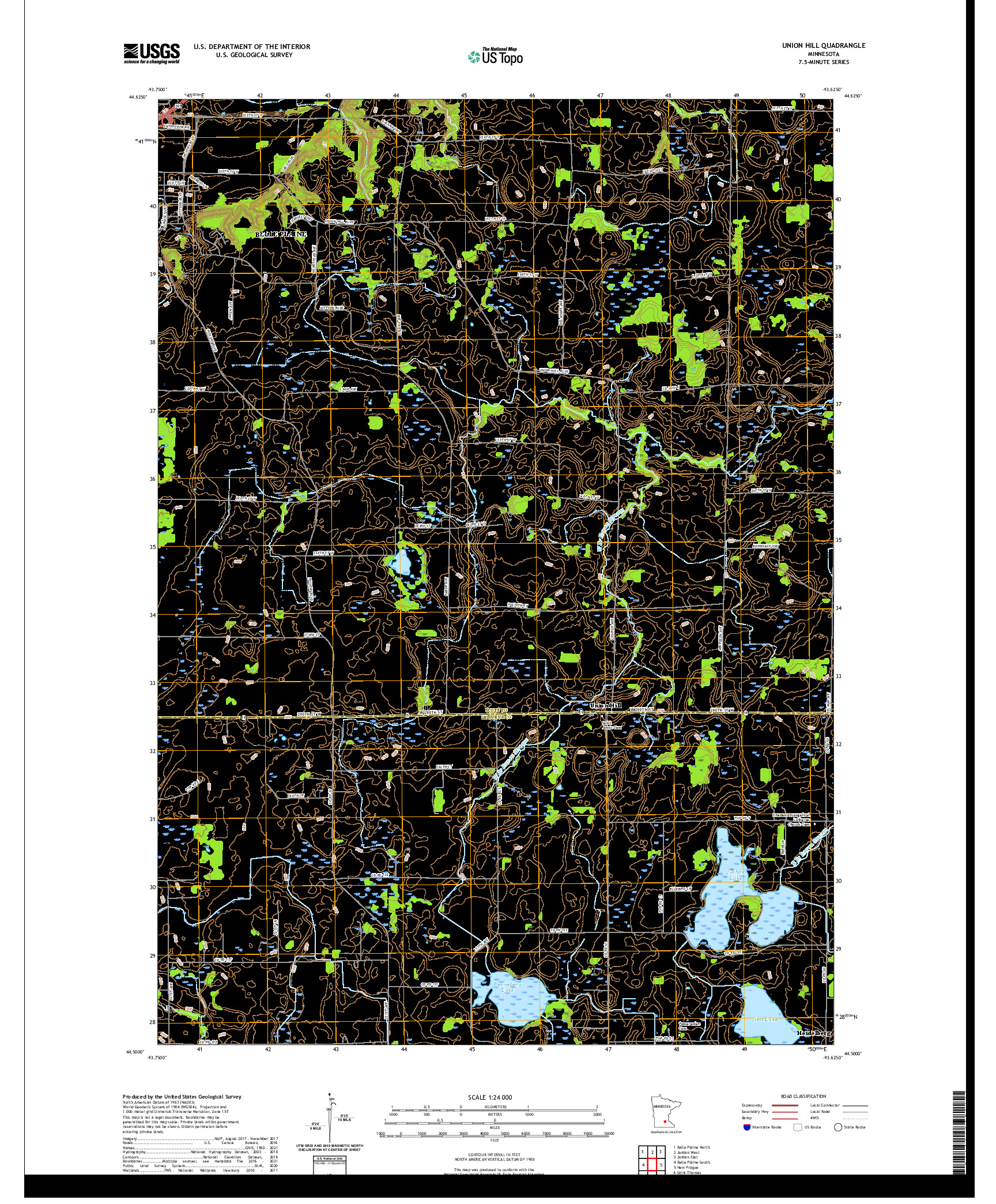 US TOPO 7.5-MINUTE MAP FOR UNION HILL, MN