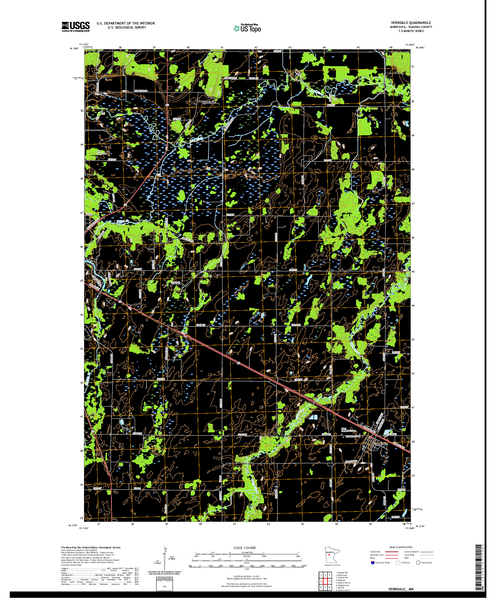 US TOPO 7.5-MINUTE MAP FOR VERNDALE, MN