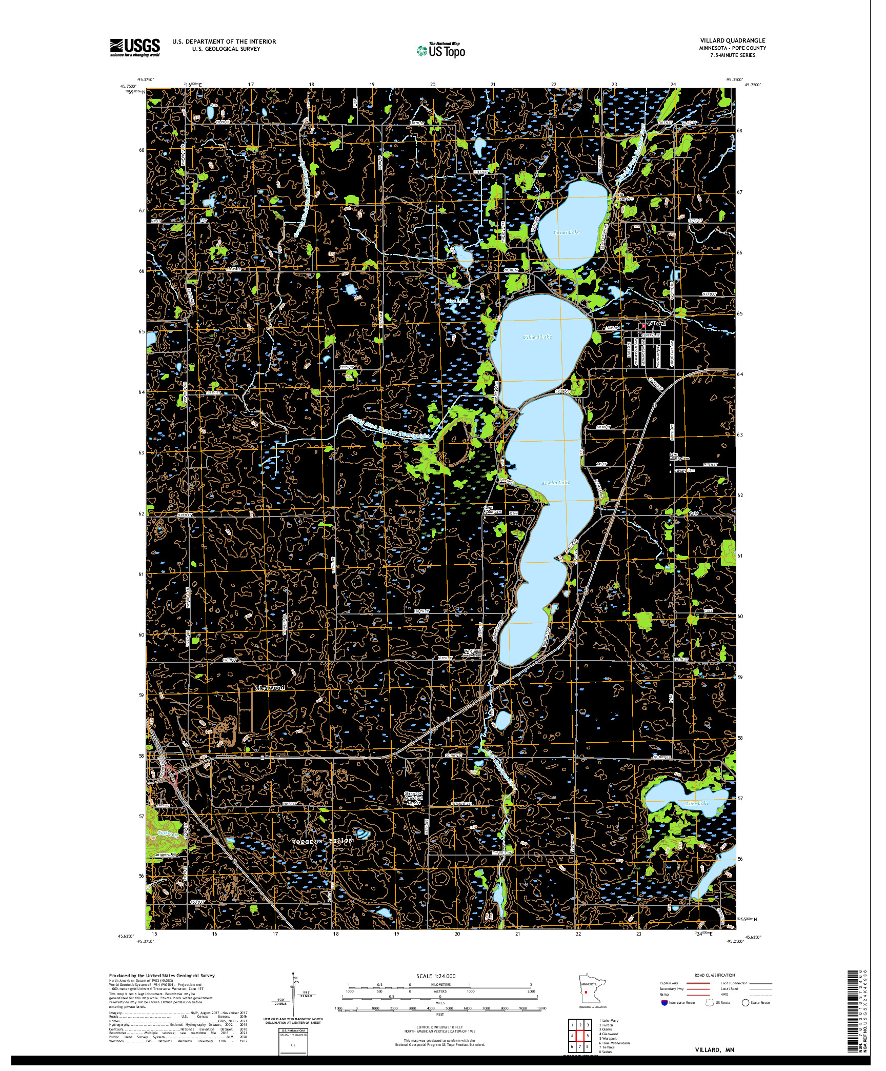 US TOPO 7.5-MINUTE MAP FOR VILLARD, MN