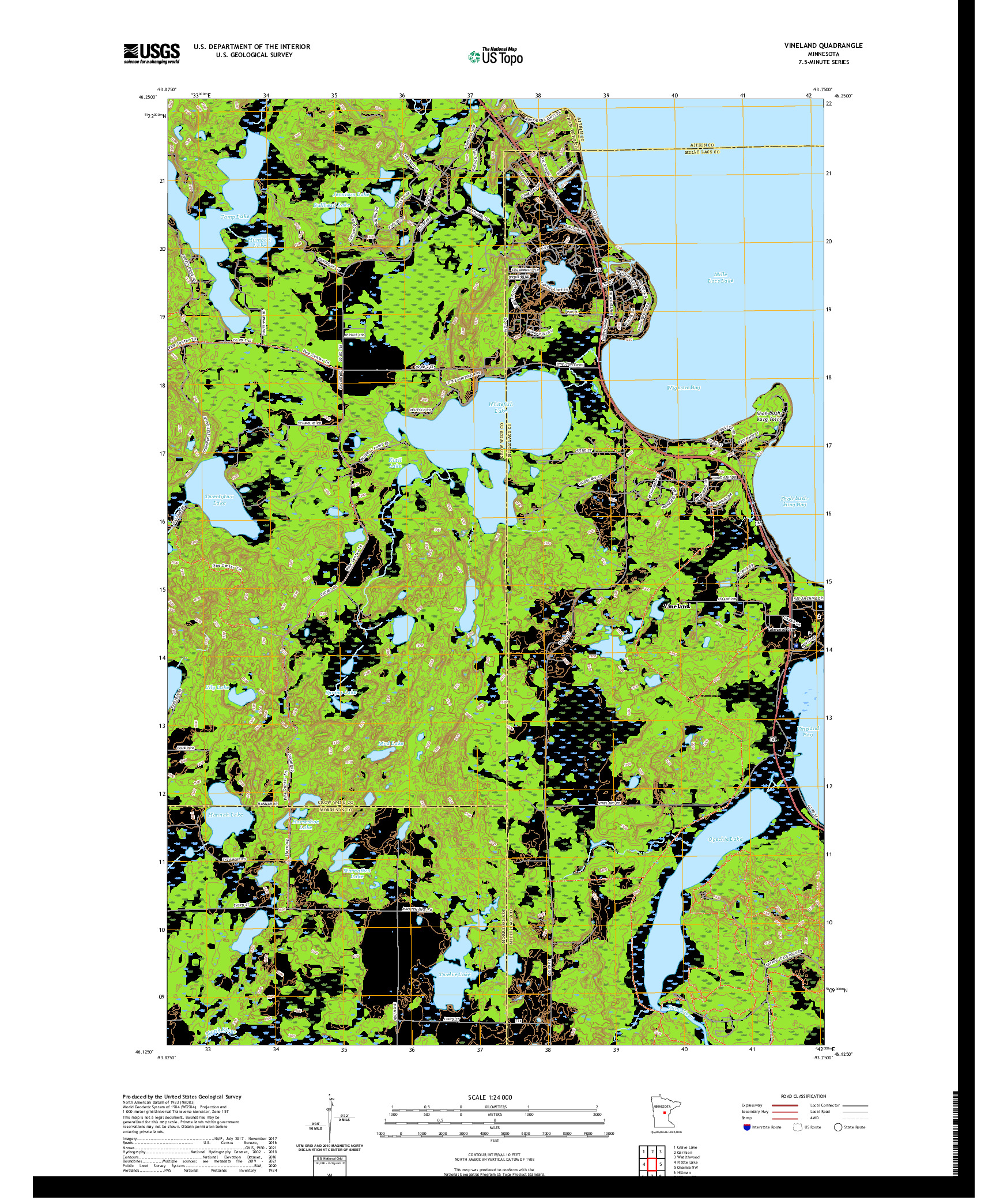 US TOPO 7.5-MINUTE MAP FOR VINELAND, MN