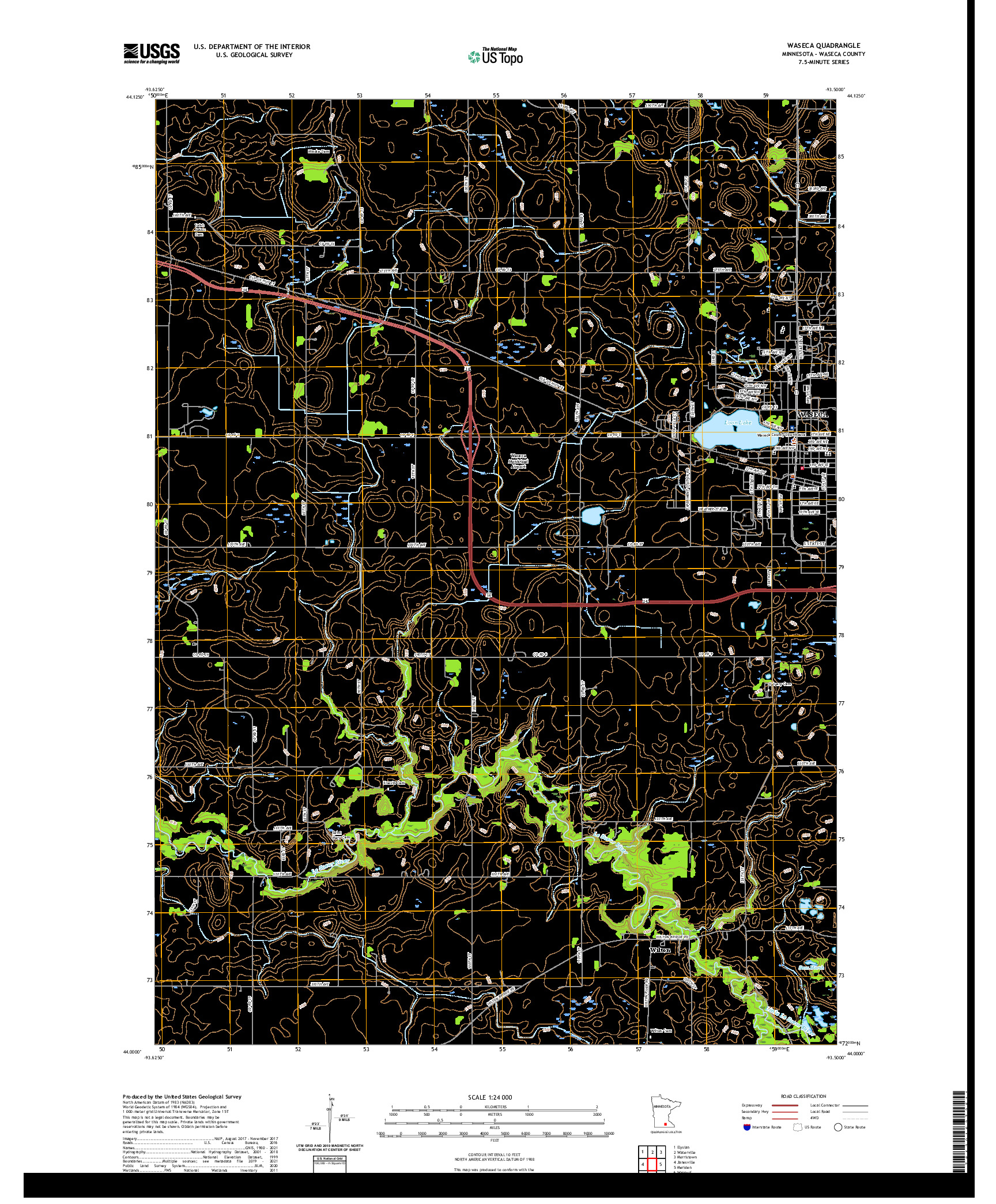 US TOPO 7.5-MINUTE MAP FOR WASECA, MN
