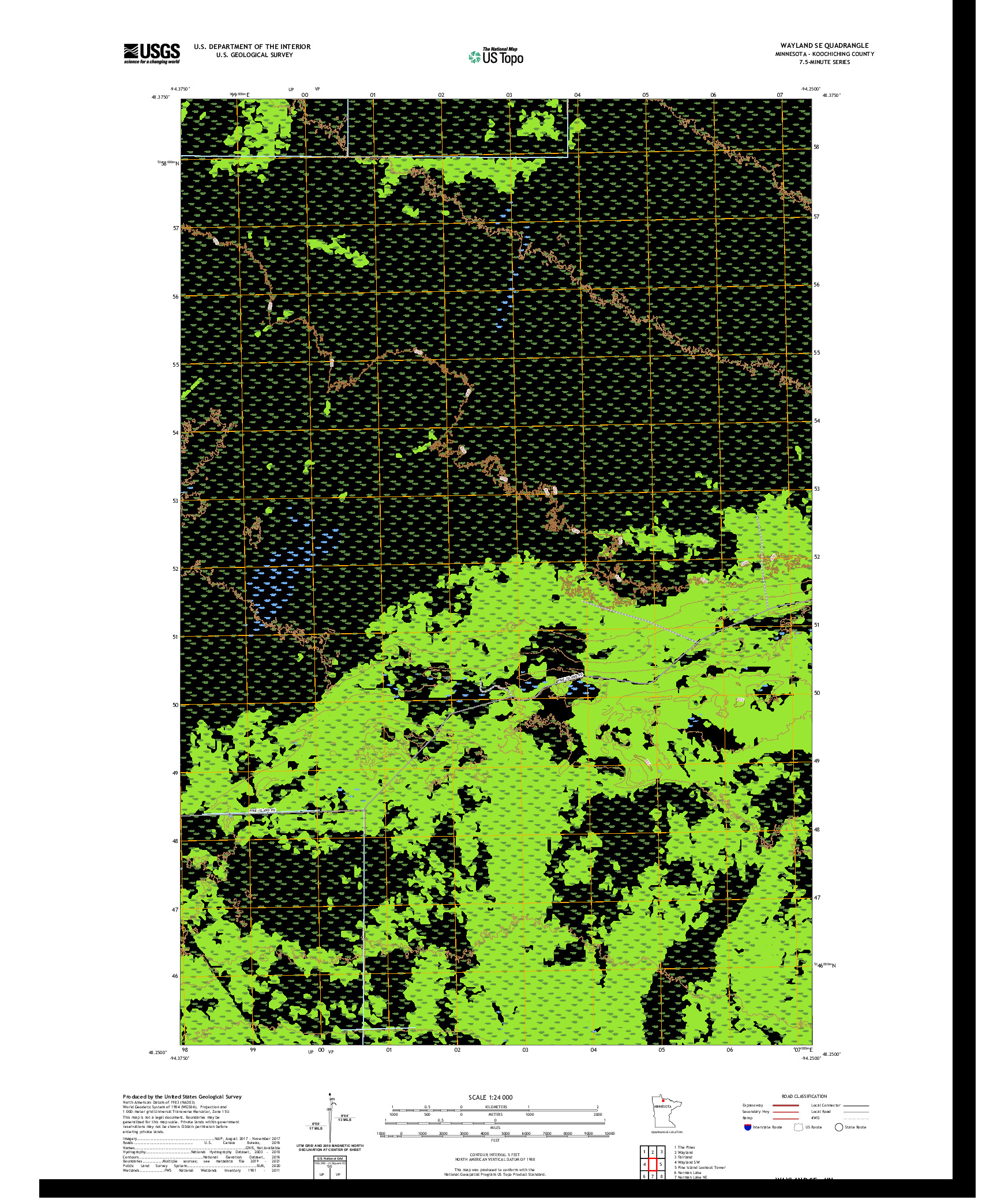 US TOPO 7.5-MINUTE MAP FOR WAYLAND SE, MN