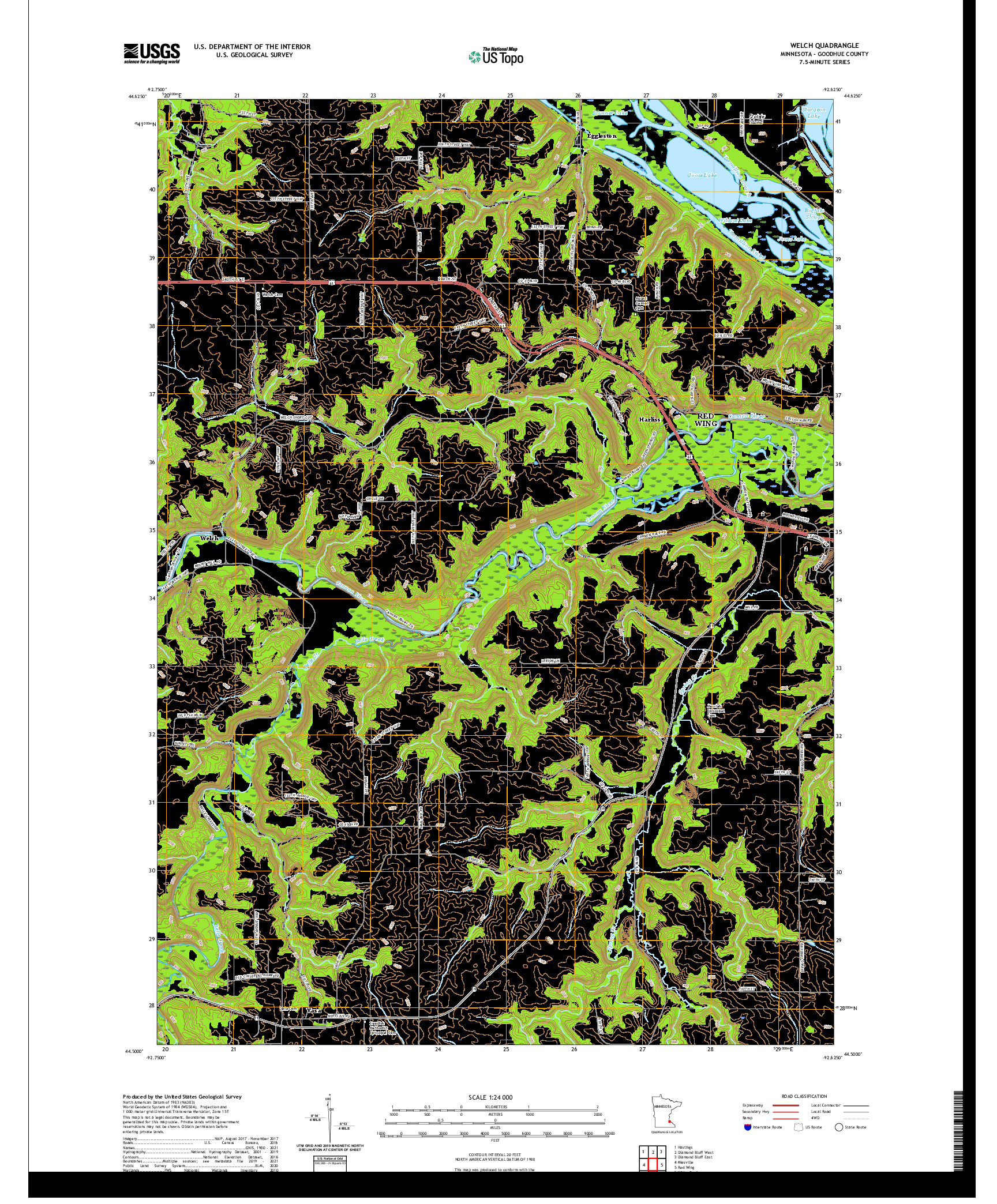 US TOPO 7.5-MINUTE MAP FOR WELCH, MN