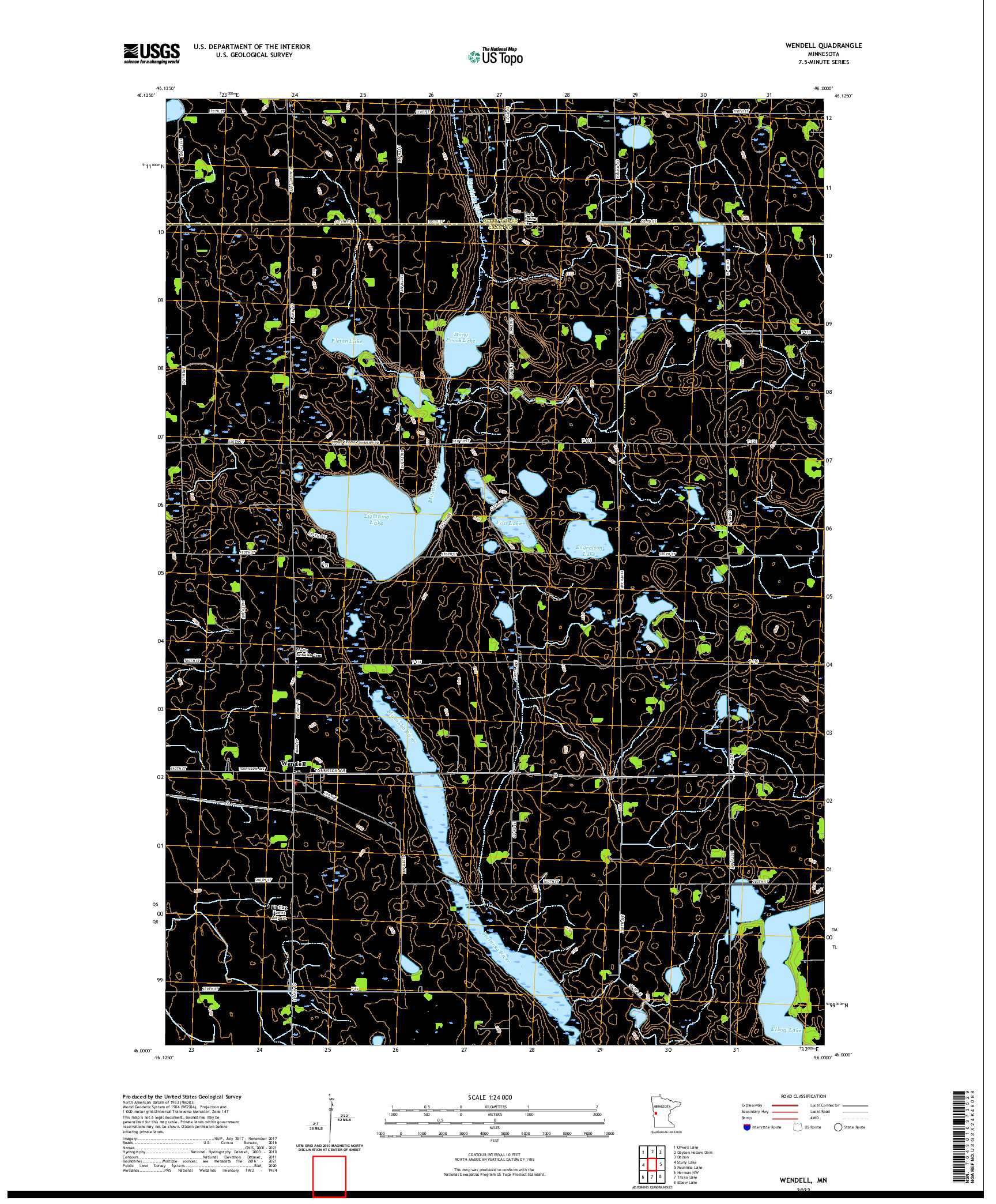 US TOPO 7.5-MINUTE MAP FOR WENDELL, MN