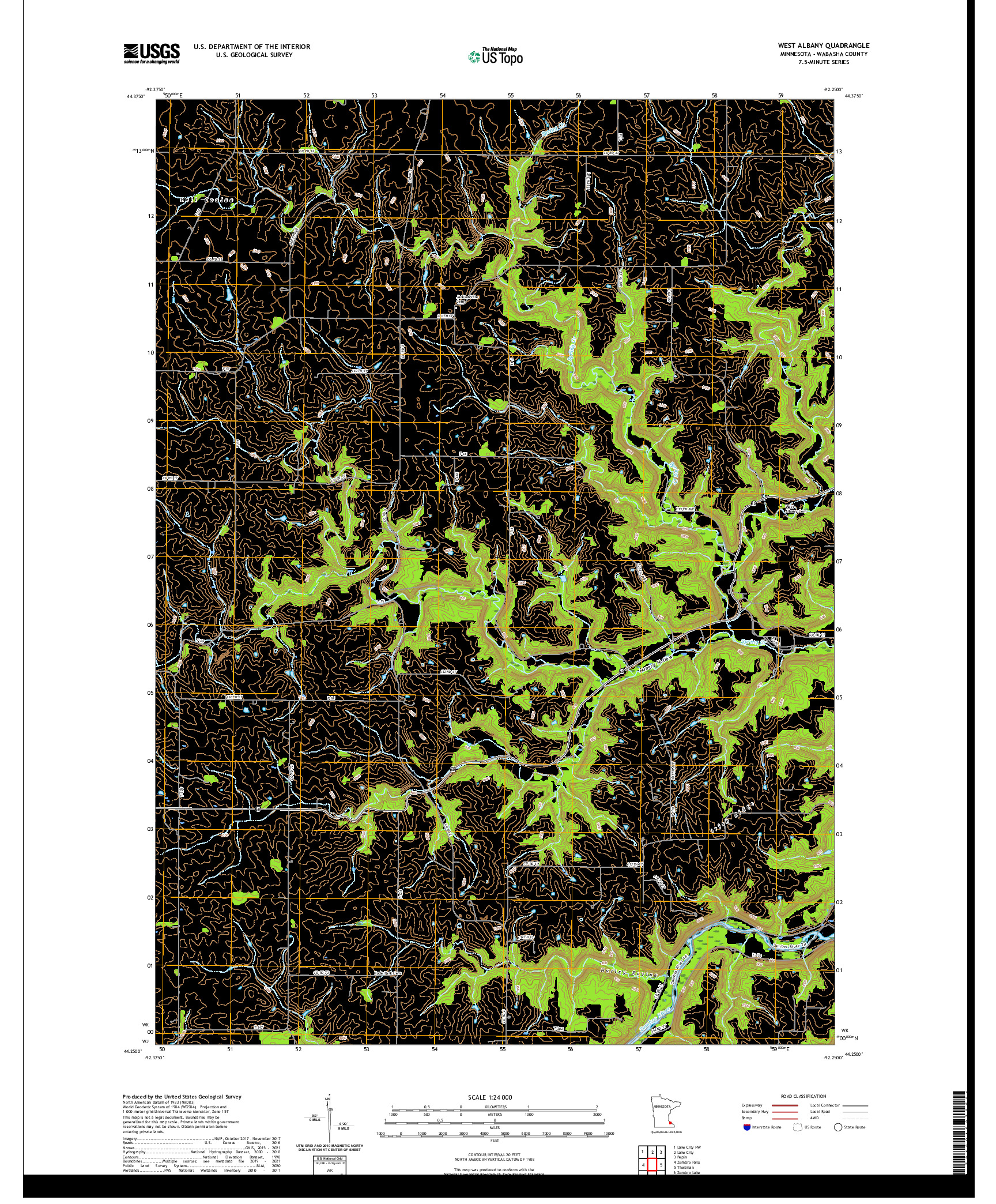 US TOPO 7.5-MINUTE MAP FOR WEST ALBANY, MN