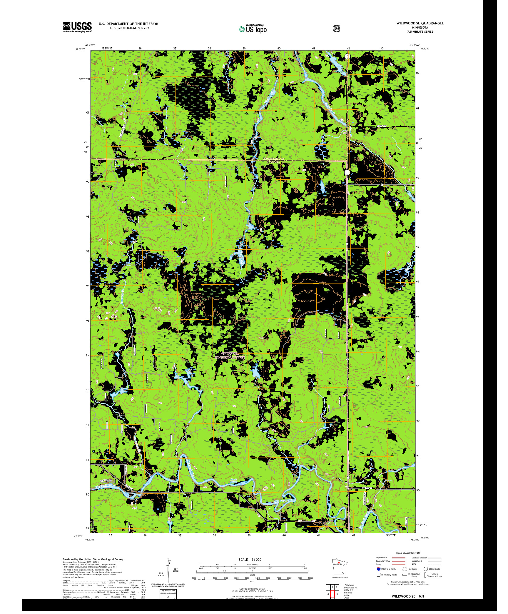 US TOPO 7.5-MINUTE MAP FOR WILDWOOD SE, MN