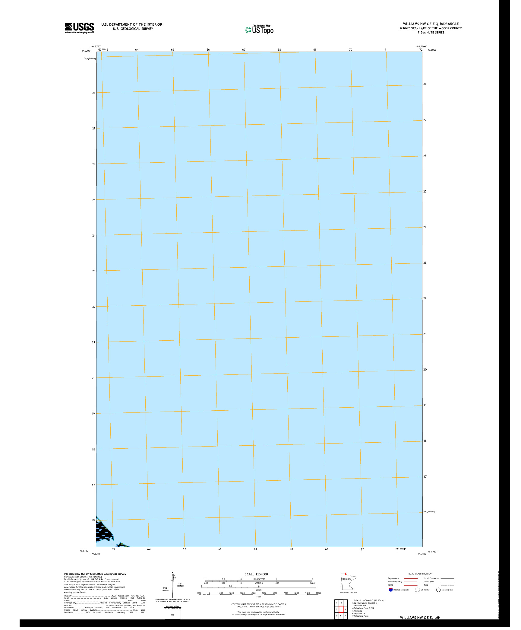 US TOPO 7.5-MINUTE MAP FOR WILLIAMS NW OE E, MN