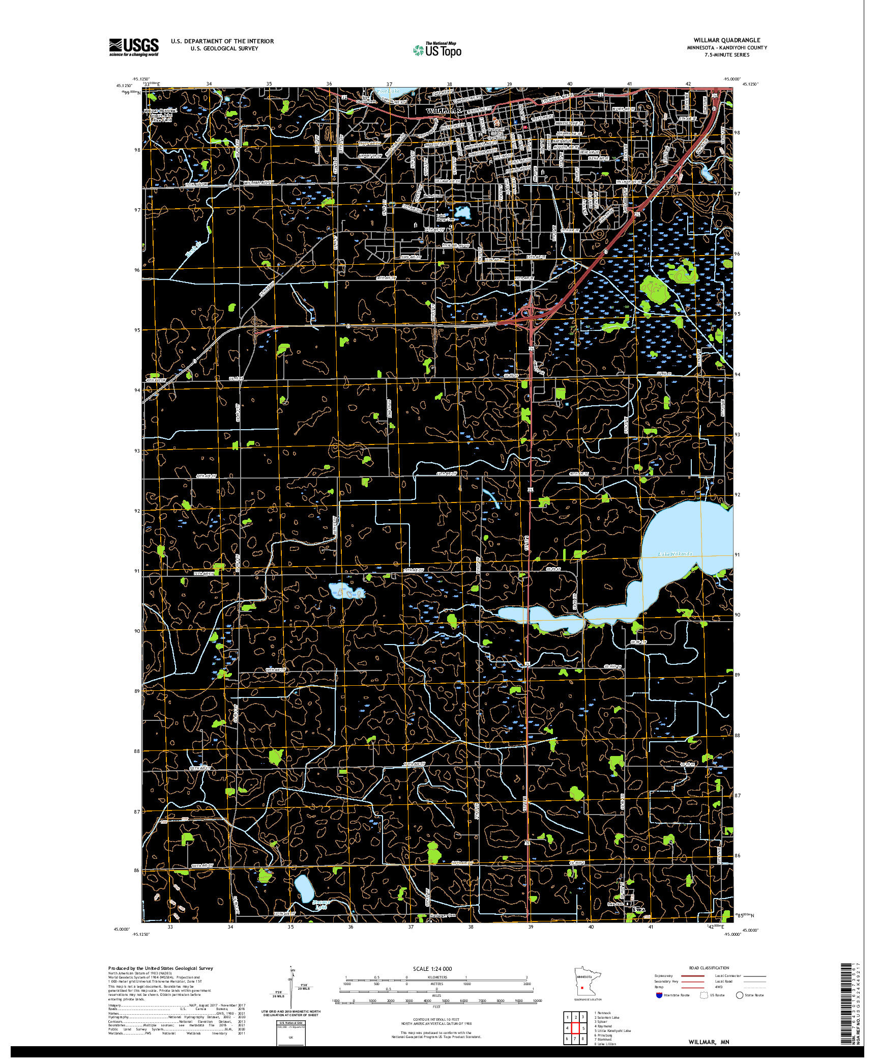 US TOPO 7.5-MINUTE MAP FOR WILLMAR, MN