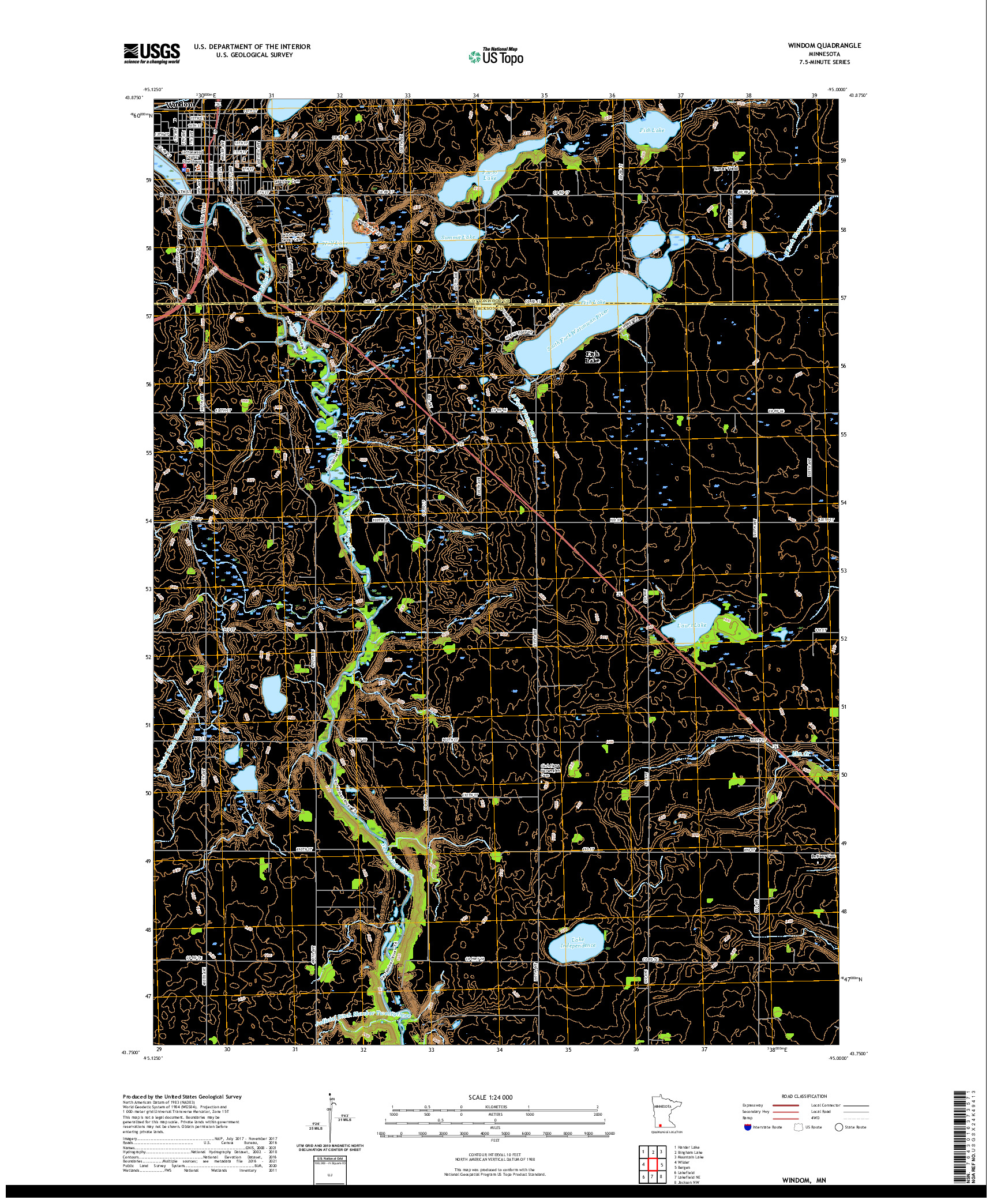 US TOPO 7.5-MINUTE MAP FOR WINDOM, MN