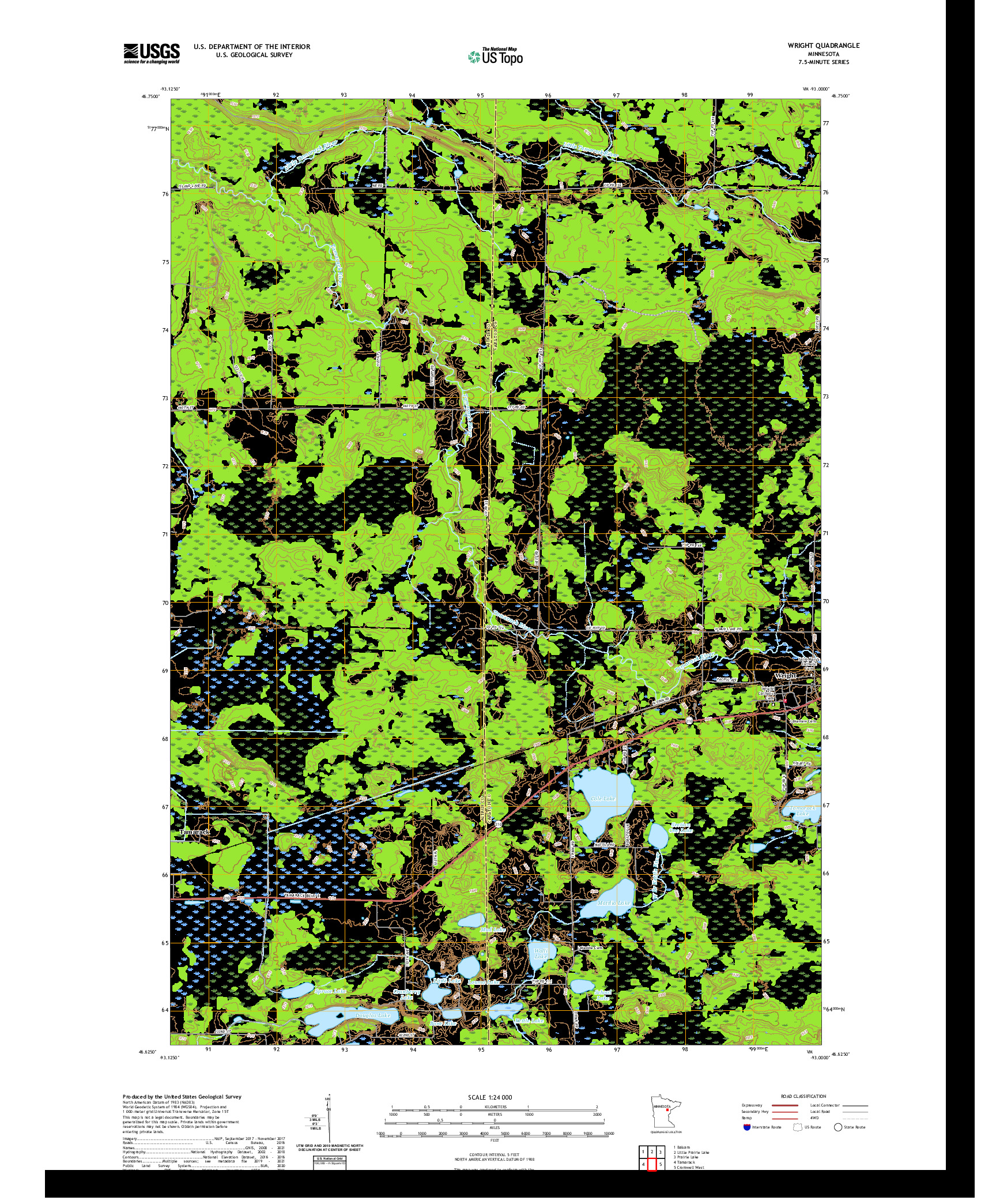 US TOPO 7.5-MINUTE MAP FOR WRIGHT, MN