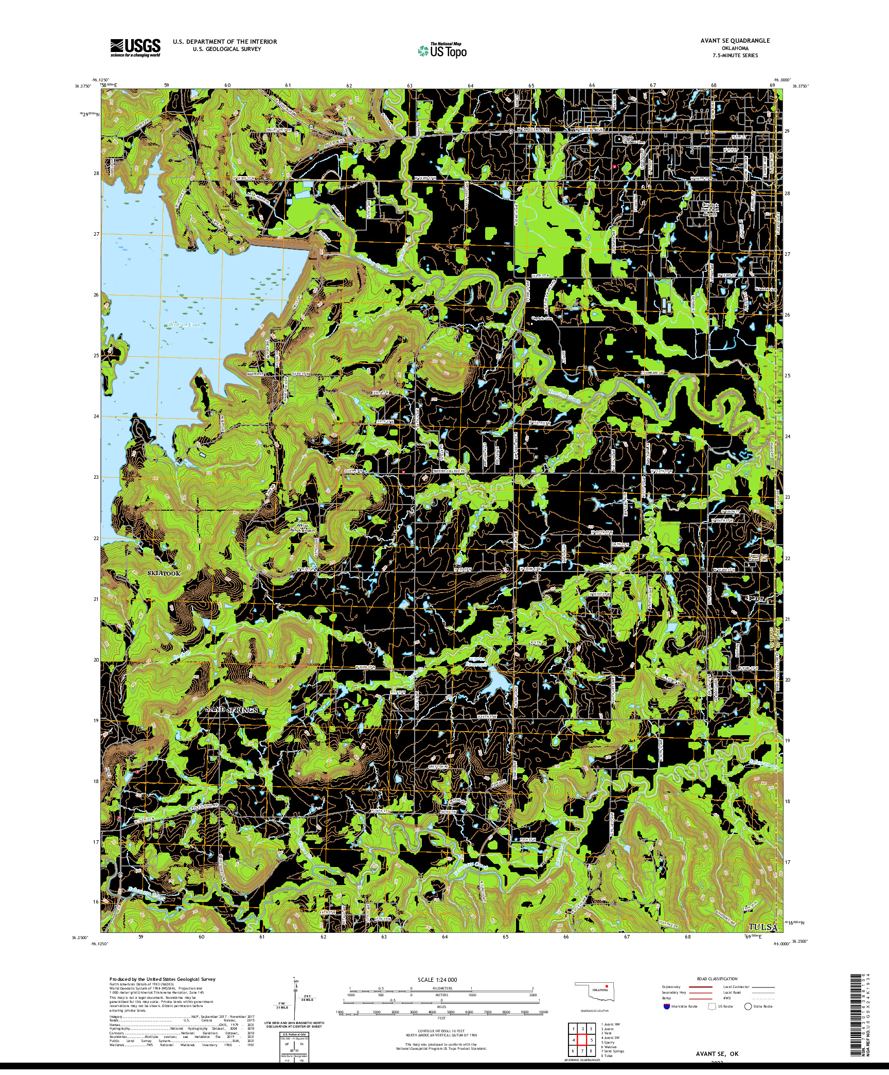 US TOPO 7.5-MINUTE MAP FOR AVANT SE, OK