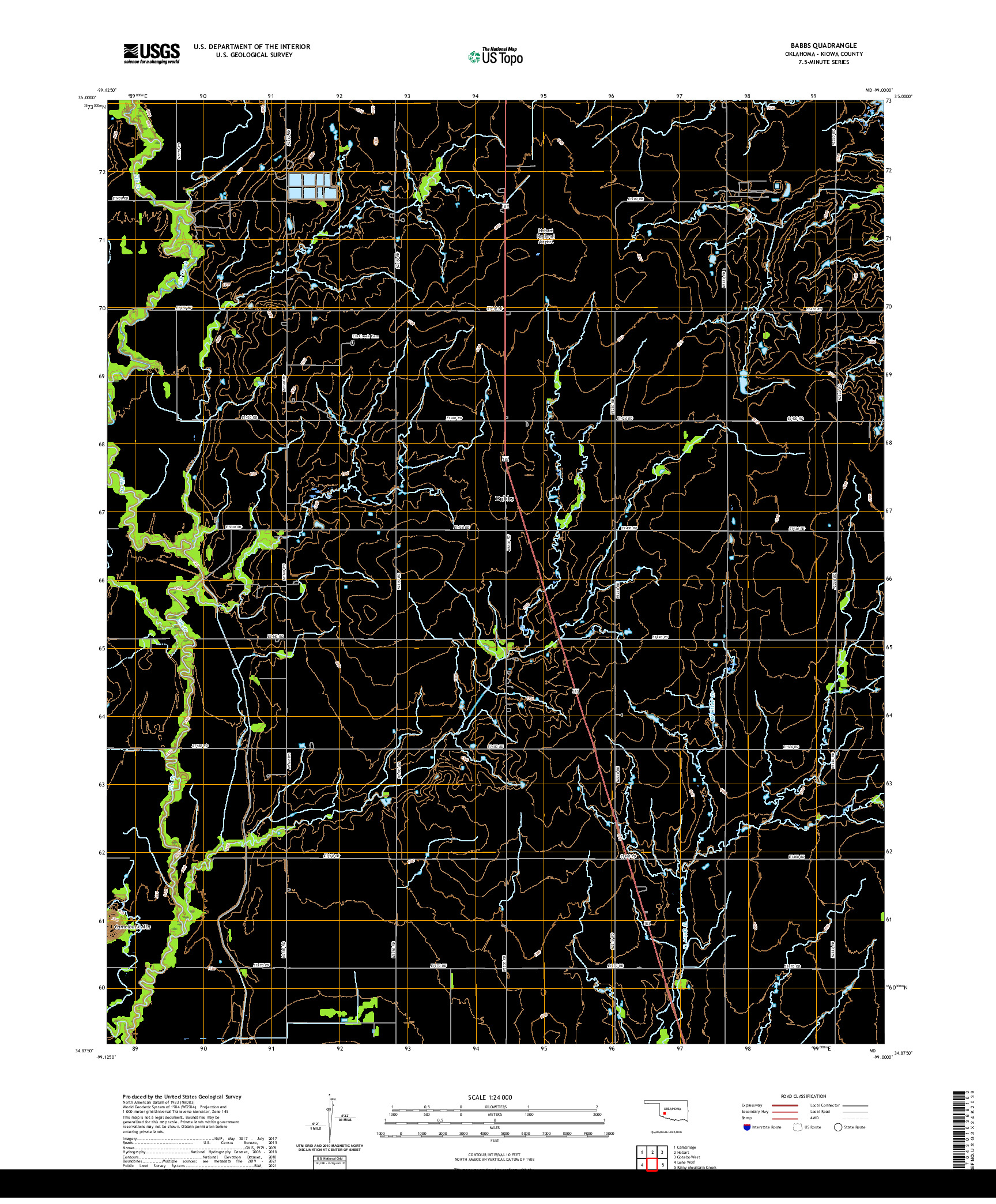 US TOPO 7.5-MINUTE MAP FOR BABBS, OK