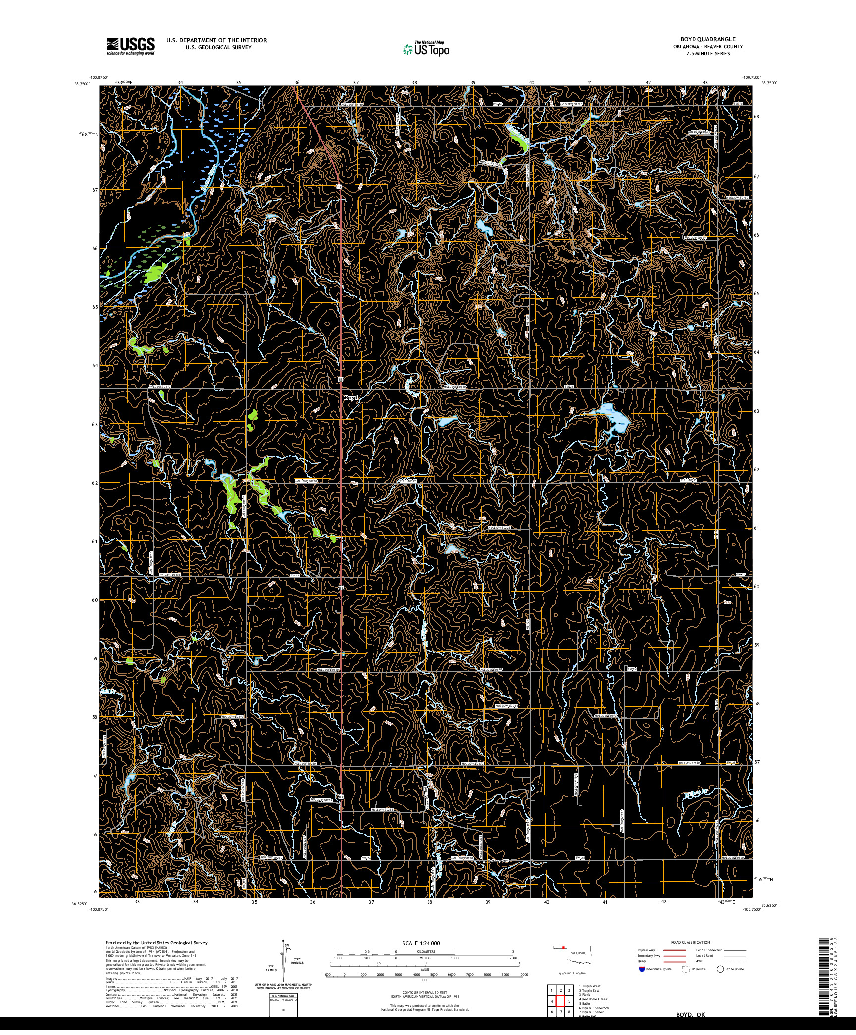 US TOPO 7.5-MINUTE MAP FOR BOYD, OK