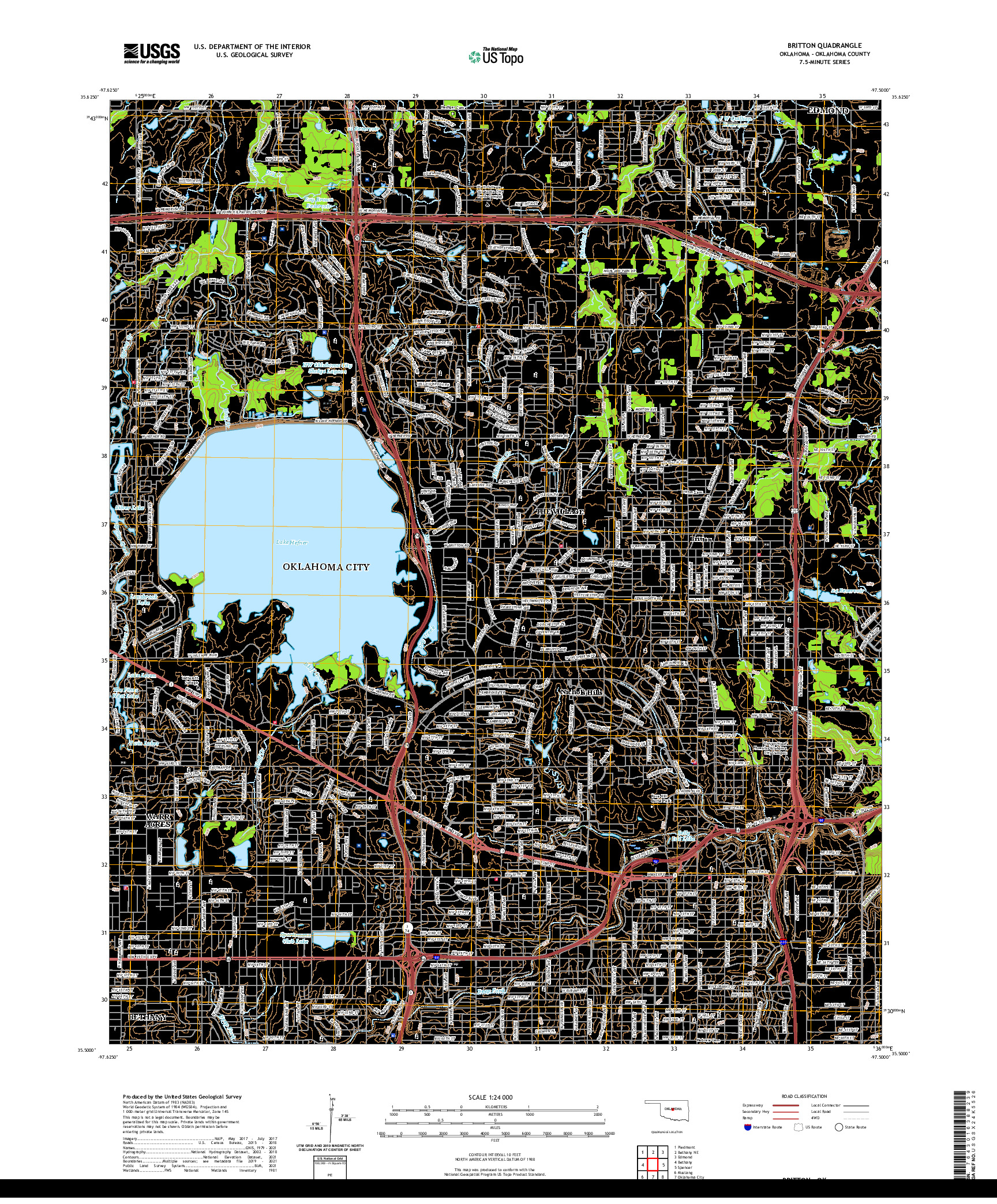 US TOPO 7.5-MINUTE MAP FOR BRITTON, OK