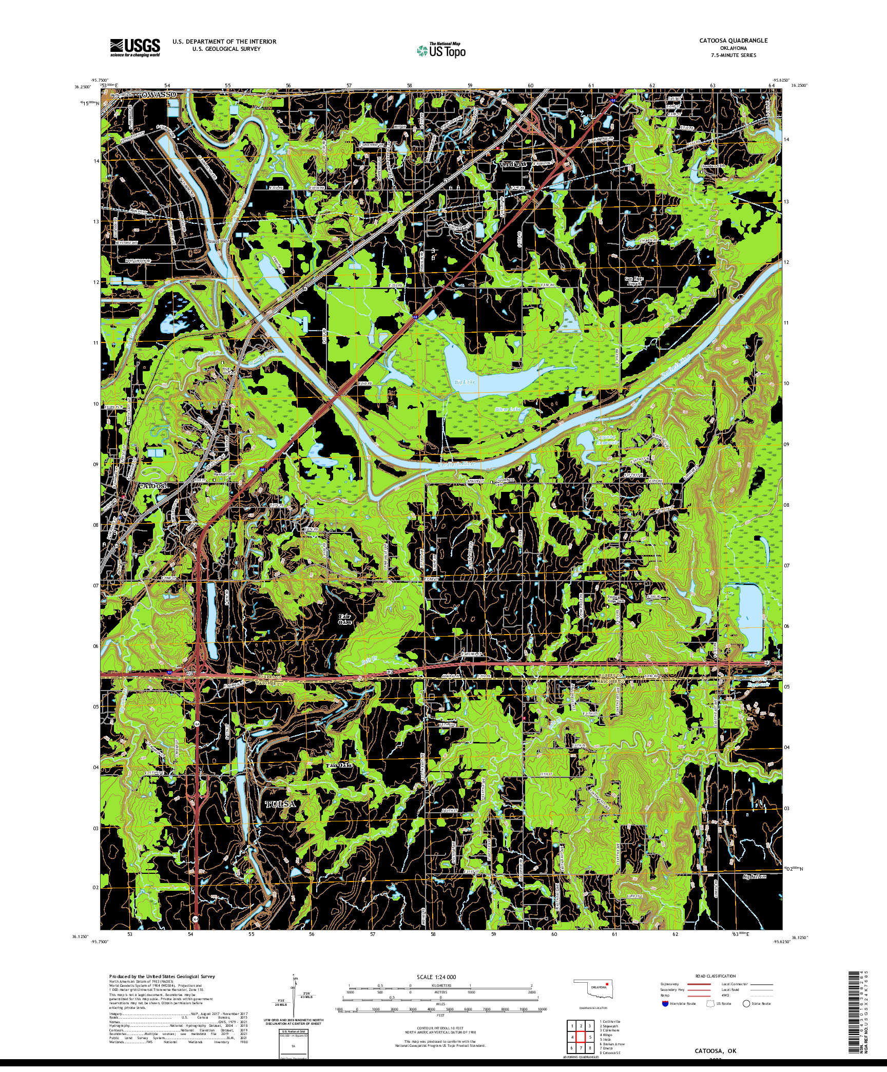 US TOPO 7.5-MINUTE MAP FOR CATOOSA, OK