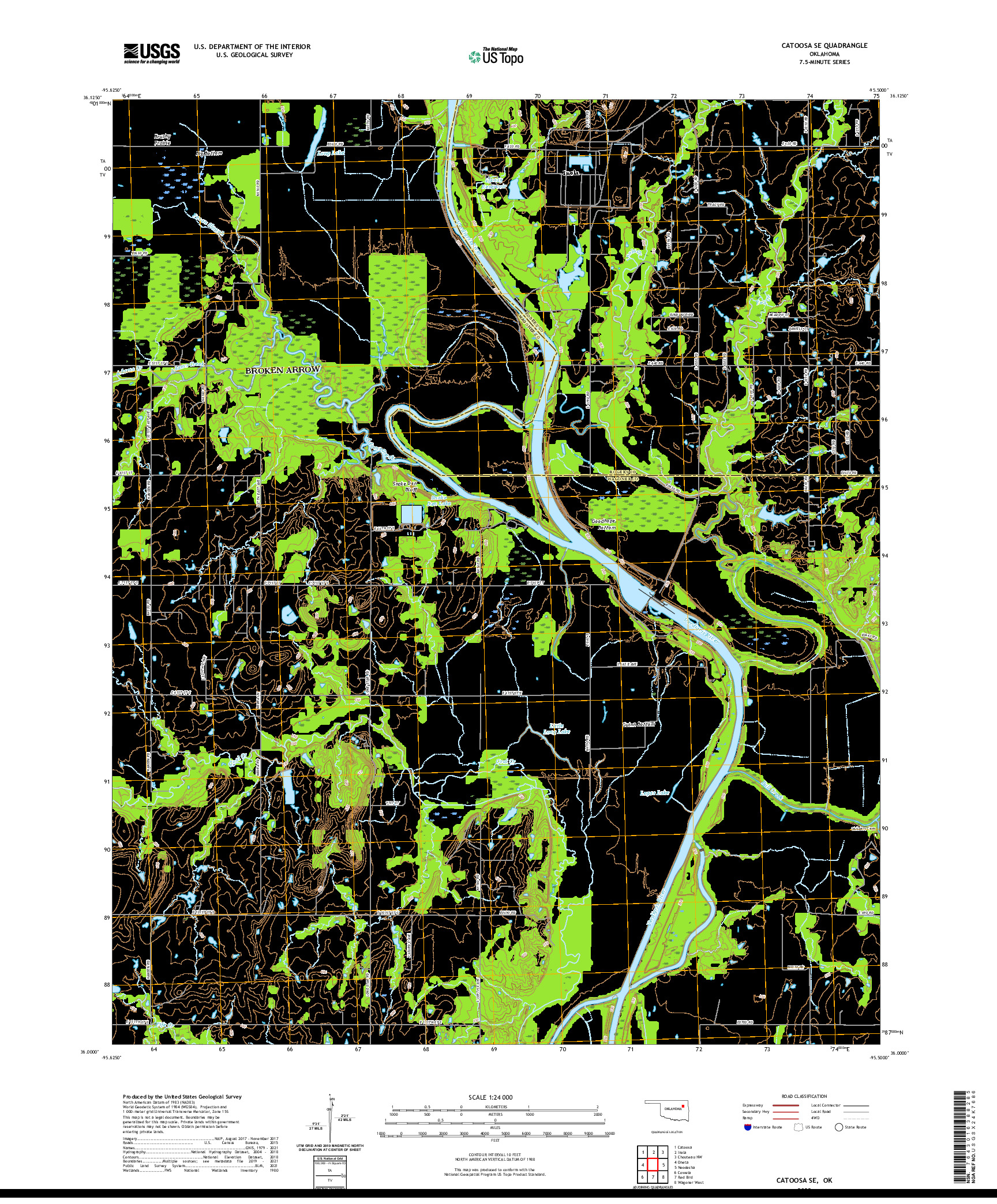 US TOPO 7.5-MINUTE MAP FOR CATOOSA SE, OK